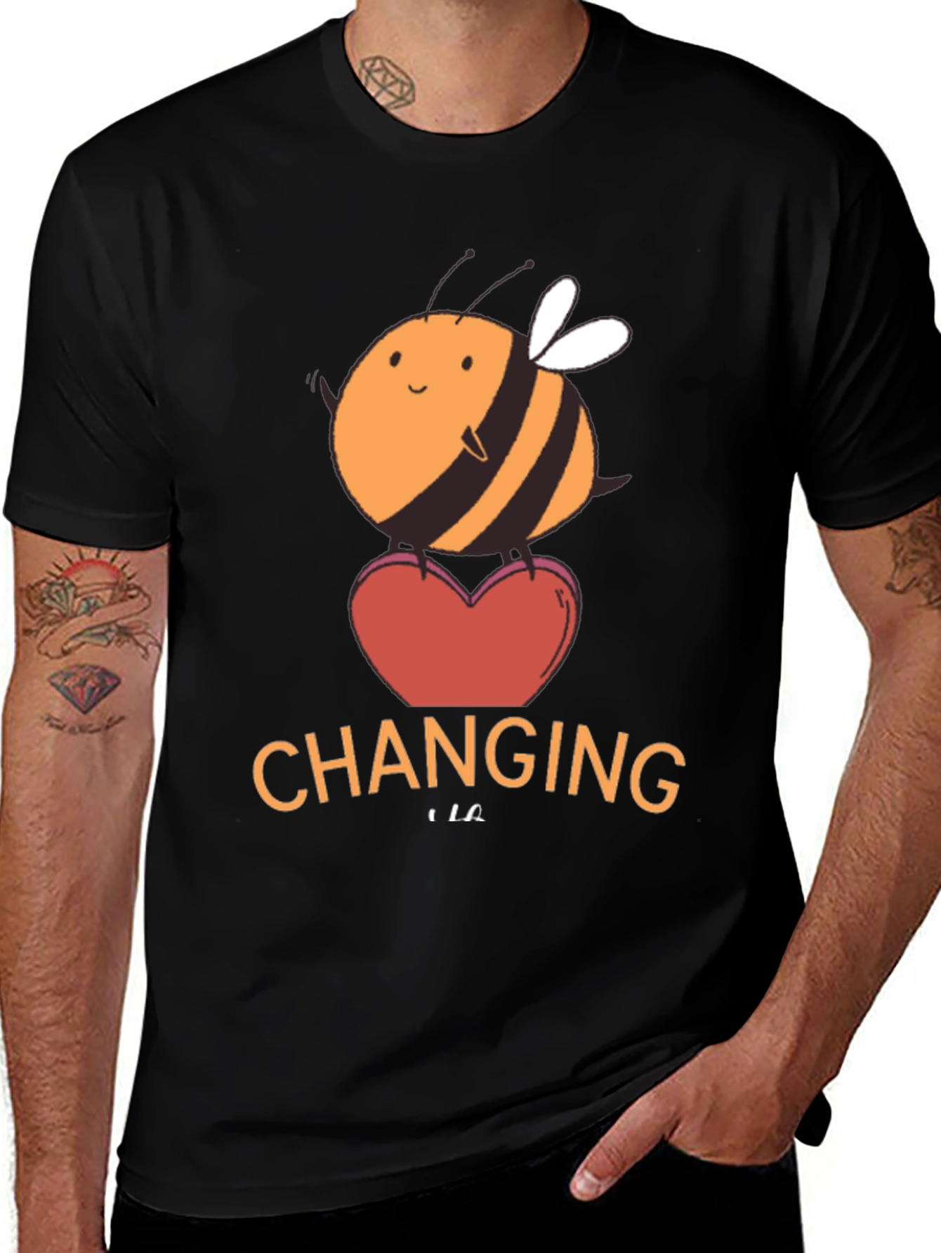 Variant 20 of Cute Bee 'Changing' Graphic T-Shirt