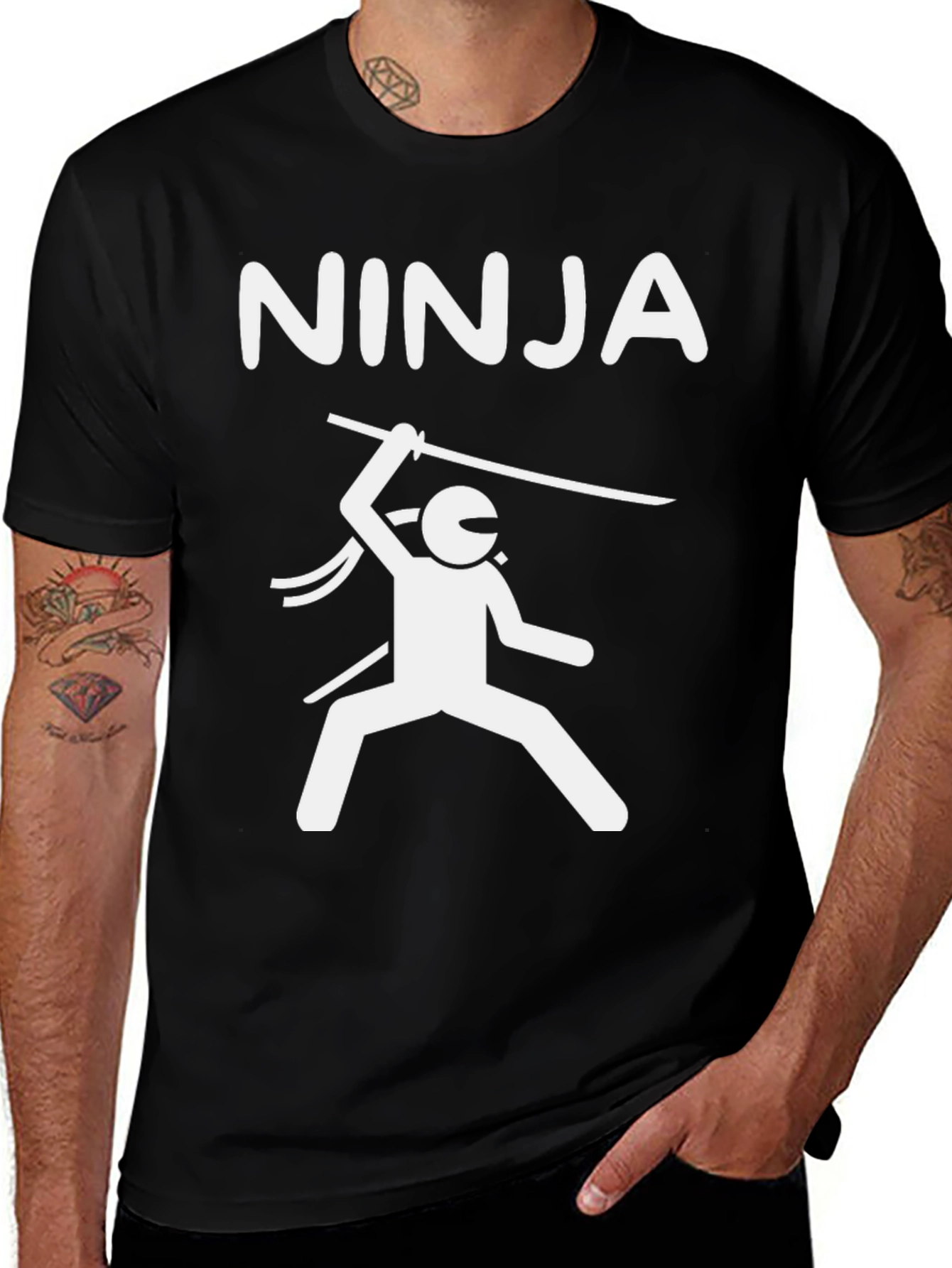Variant 18 of Ninja Graphic Black T-Shirt