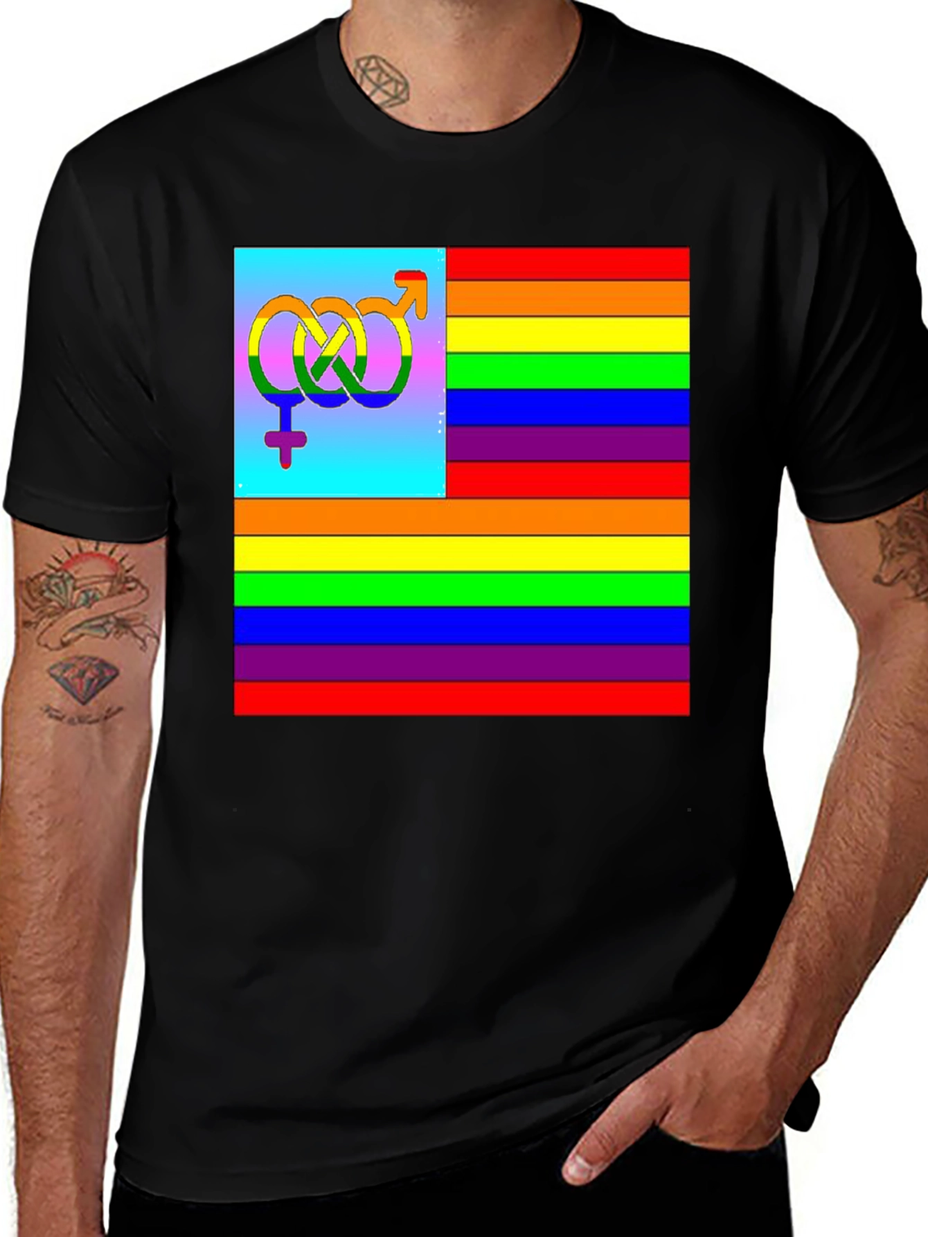 LGBTQ+ Pride Rainbow Flag Graphic Tee