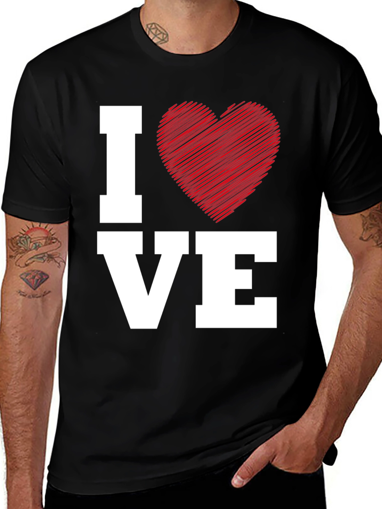 Variant 12 of I Heart VE Black Graphic Tee - Love Expression