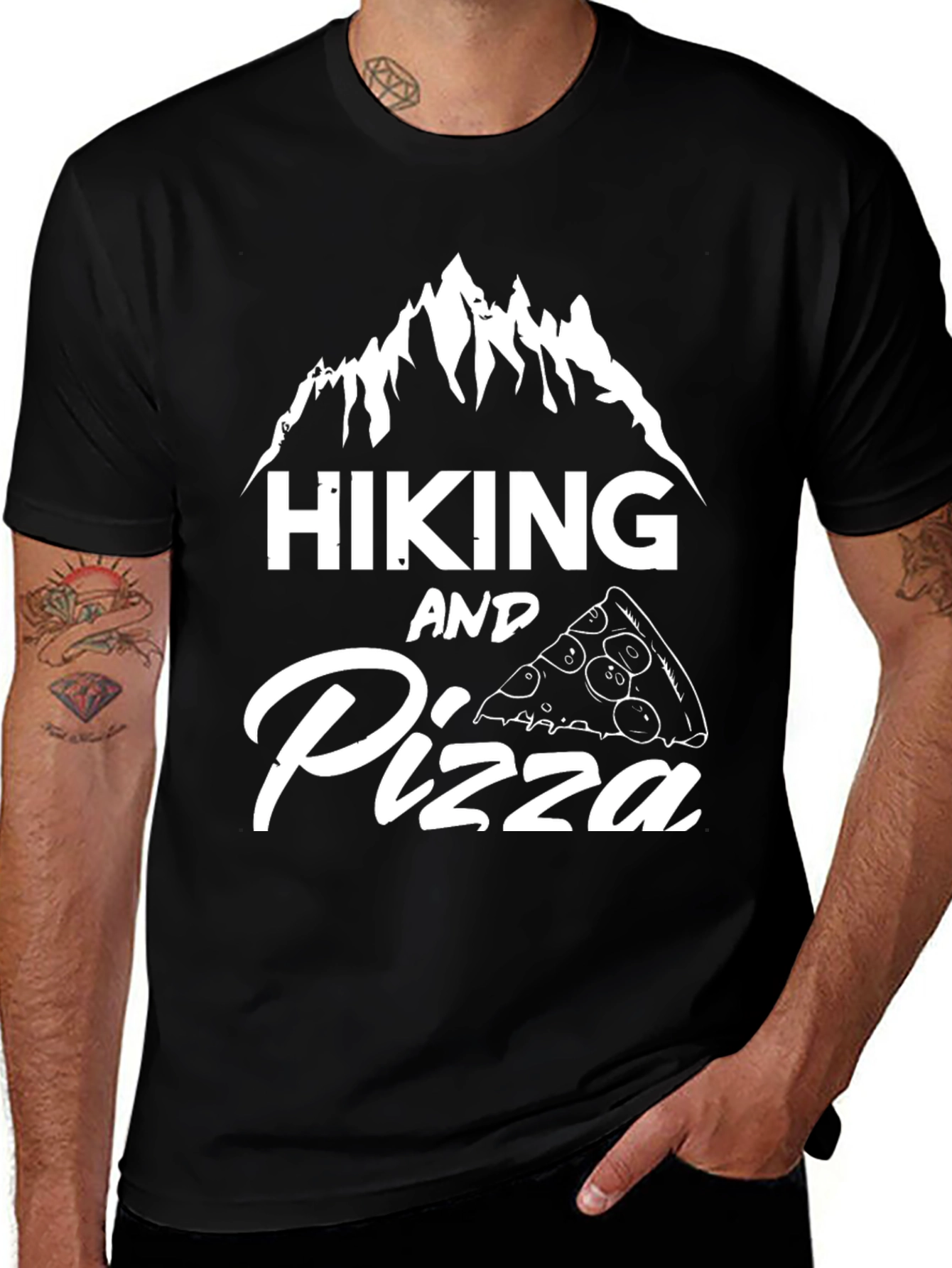 Variant 18 of Hiking and Pizza Graphic T-Shirt