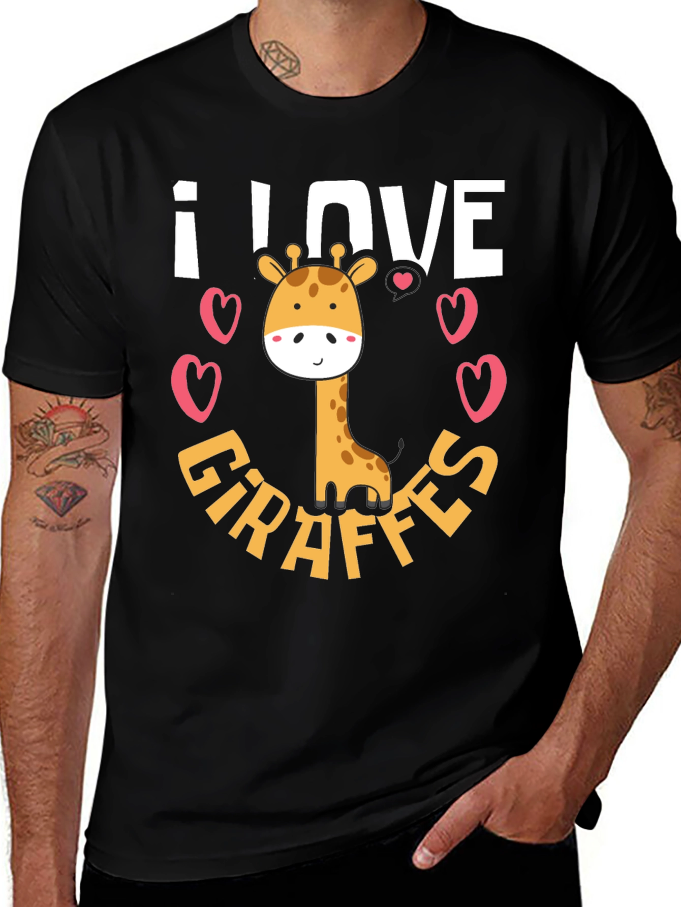 Variant 23 of I Love Giraffes Graphic Tee - Cute Animal T-Shirt
