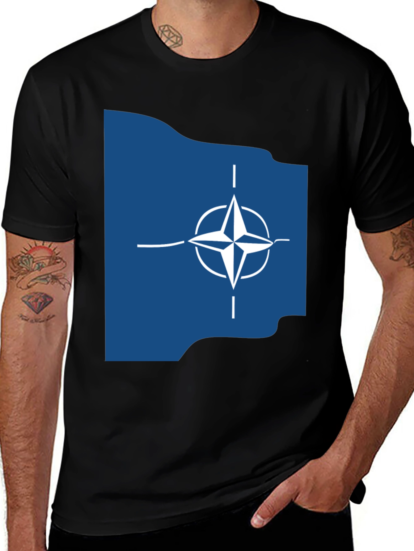 NATO Symbol Graphic T-Shirt - Black