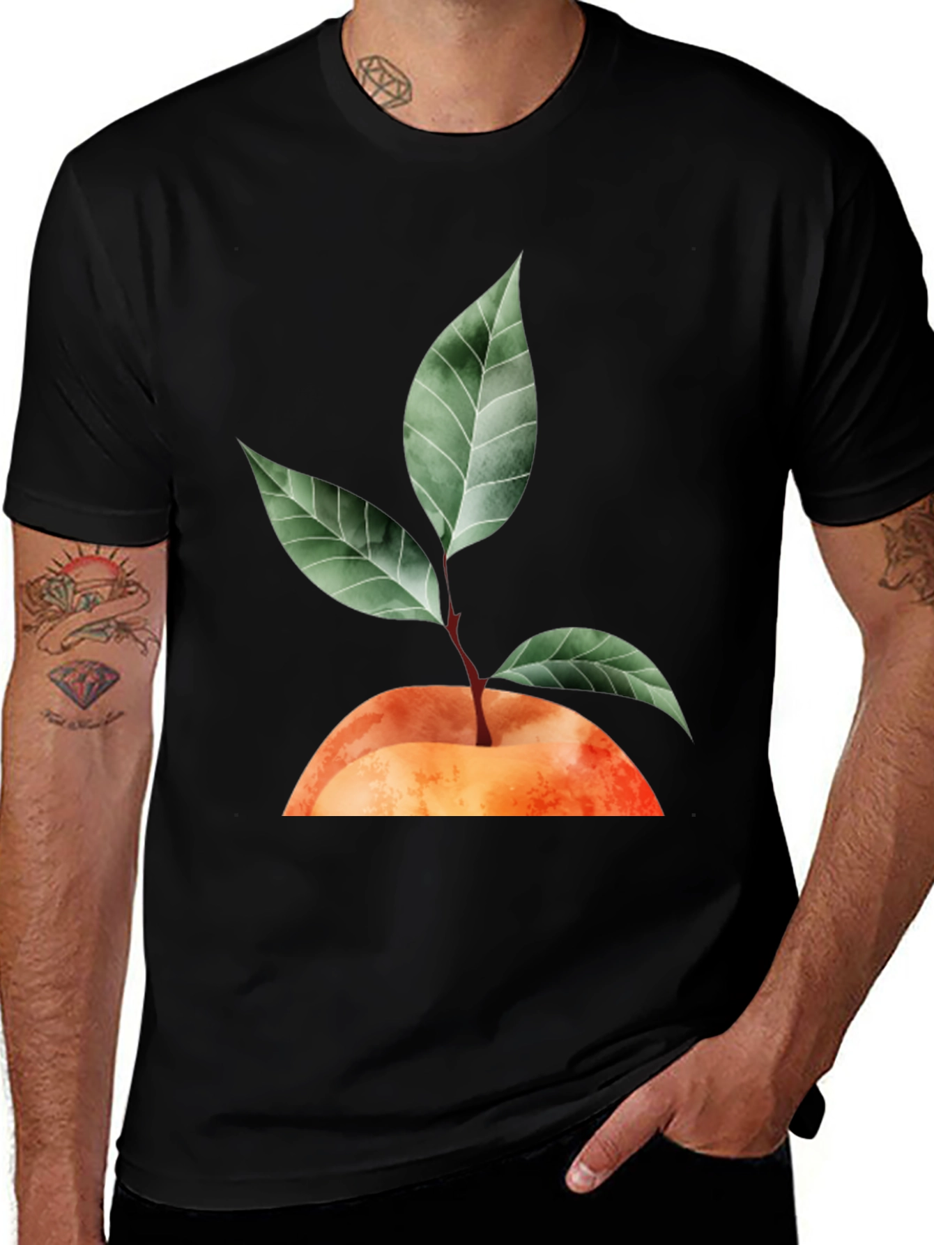 Variant 25 of Peach Plant Graphic T-Shirt - Unisex Casual Tee
