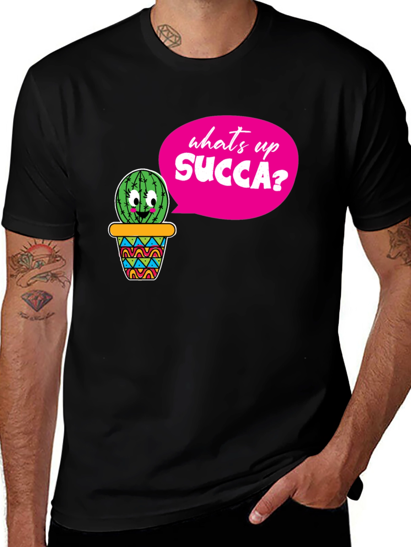 Variant 27 of Whats Up SUCCA? Funny Cactus T-Shirt