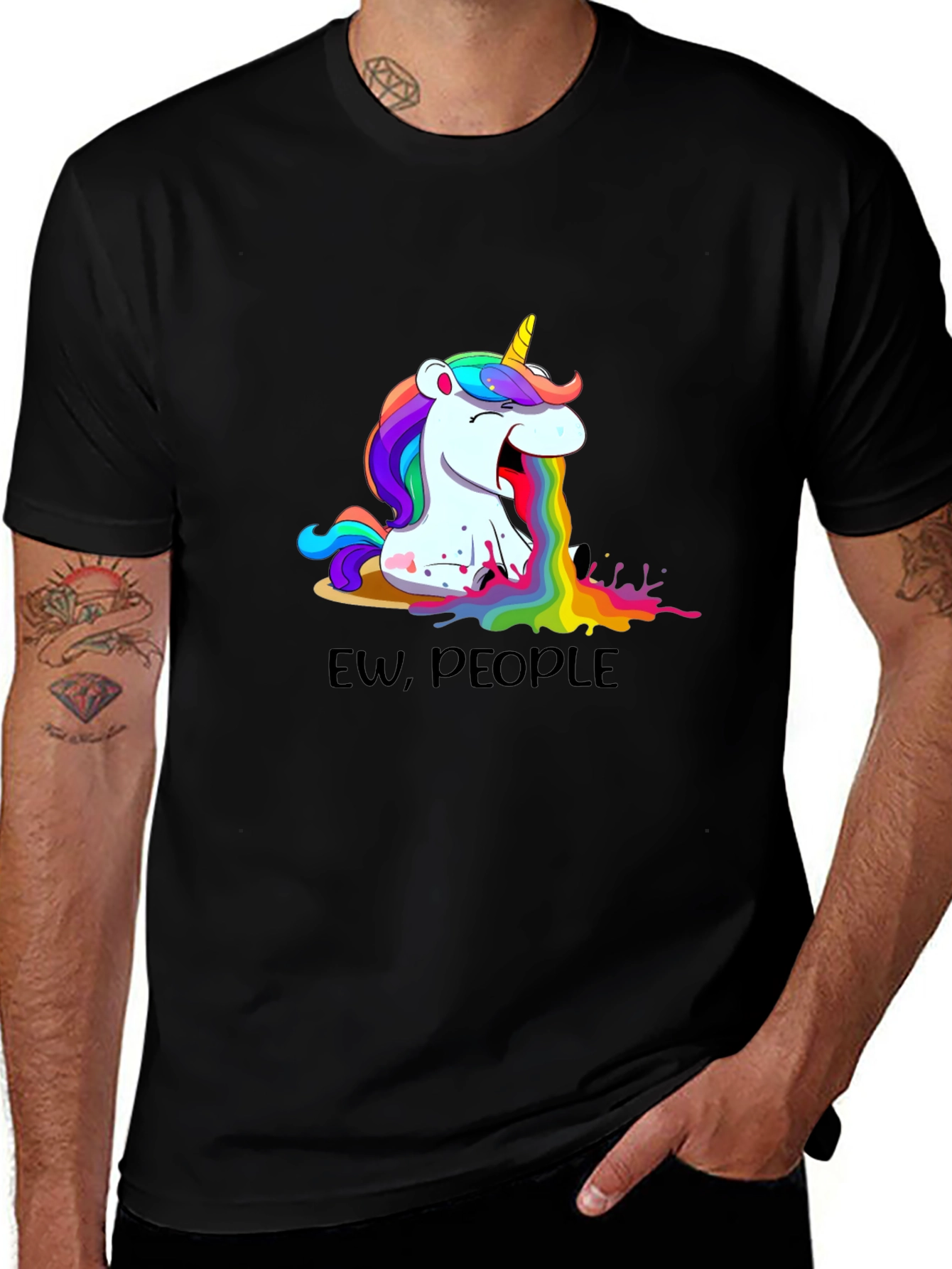 Variant 19 of Ew, People Vomiting Rainbow Unicorn Men's T-Shirt