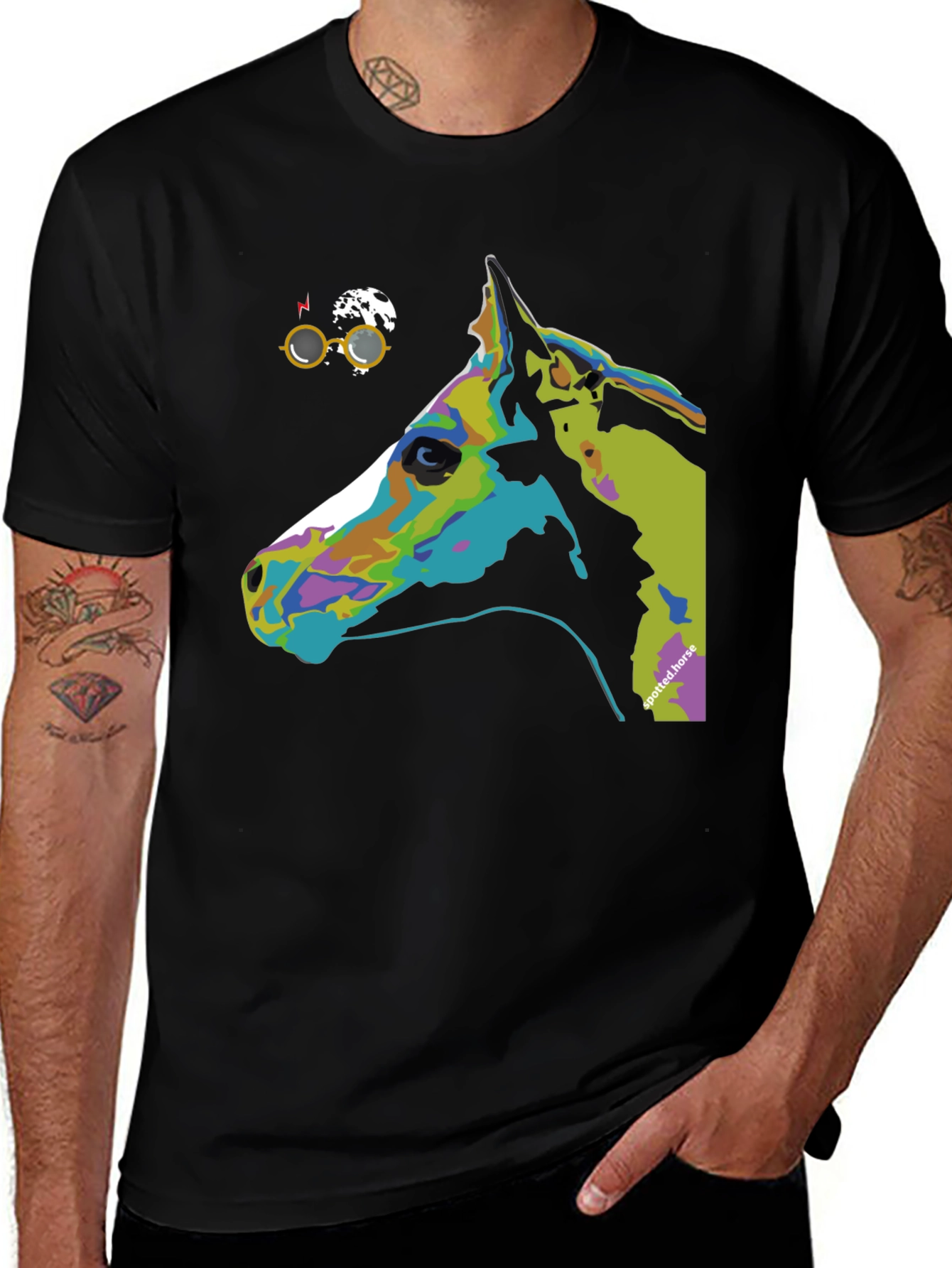 Variant 12 of Spotted Horse Graphic Tee - Unique Art T-Shirt