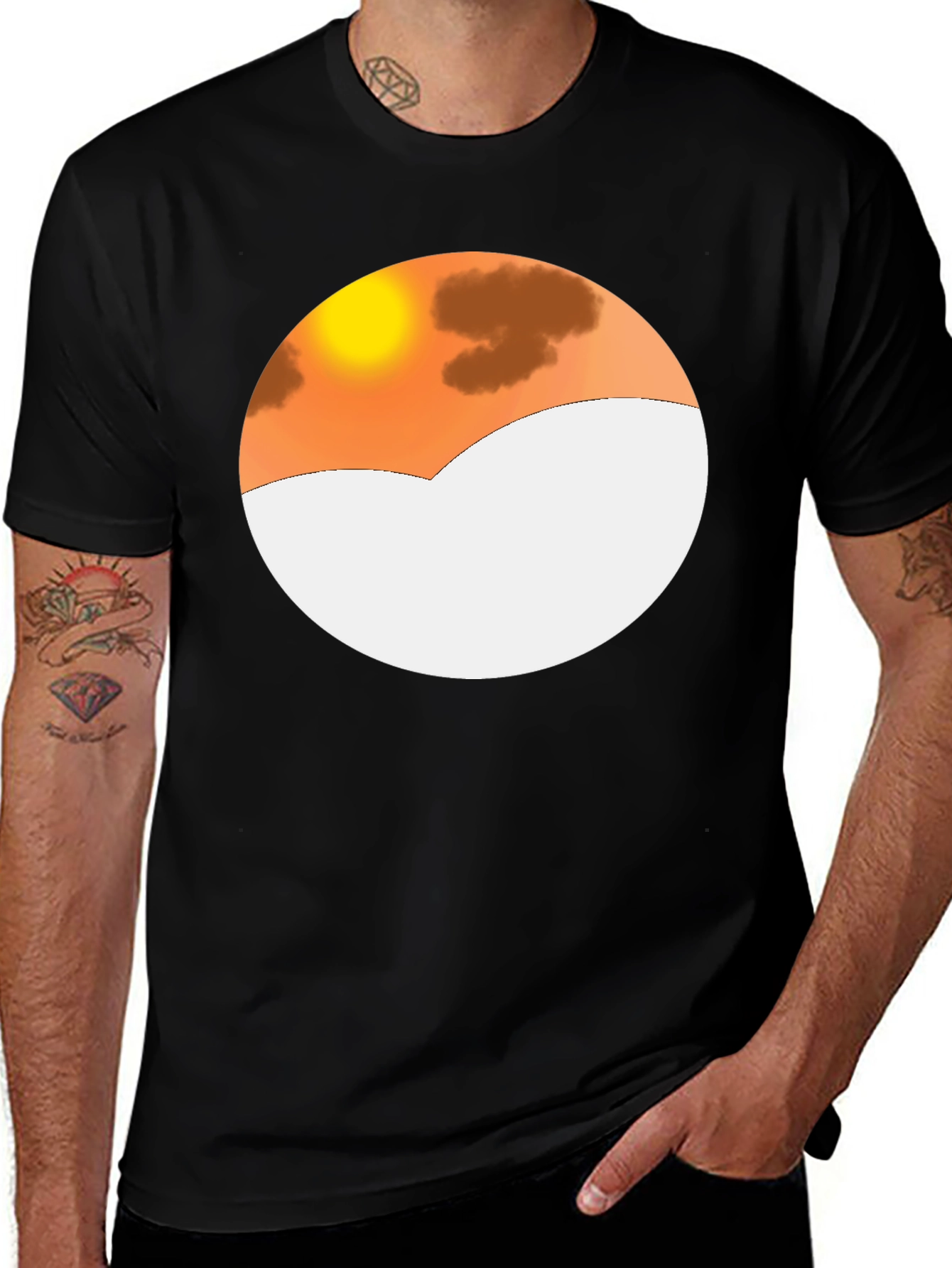 Variant 28 of Sunset Mountain Graphic Tee - Stylish Casual Wear