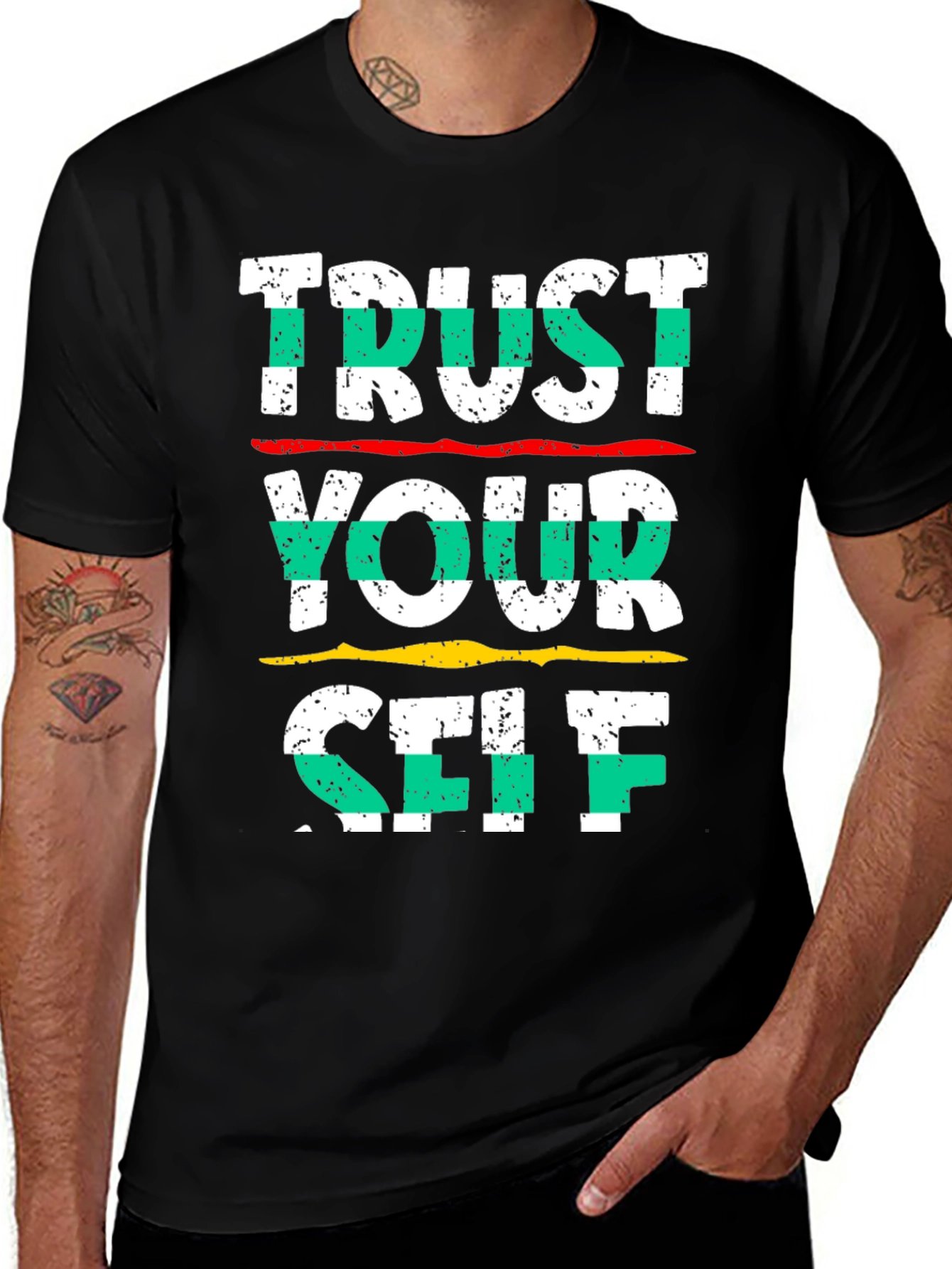 Variant 25 of Trust Yourself Graphic Print Crew Neck T-Shirt
