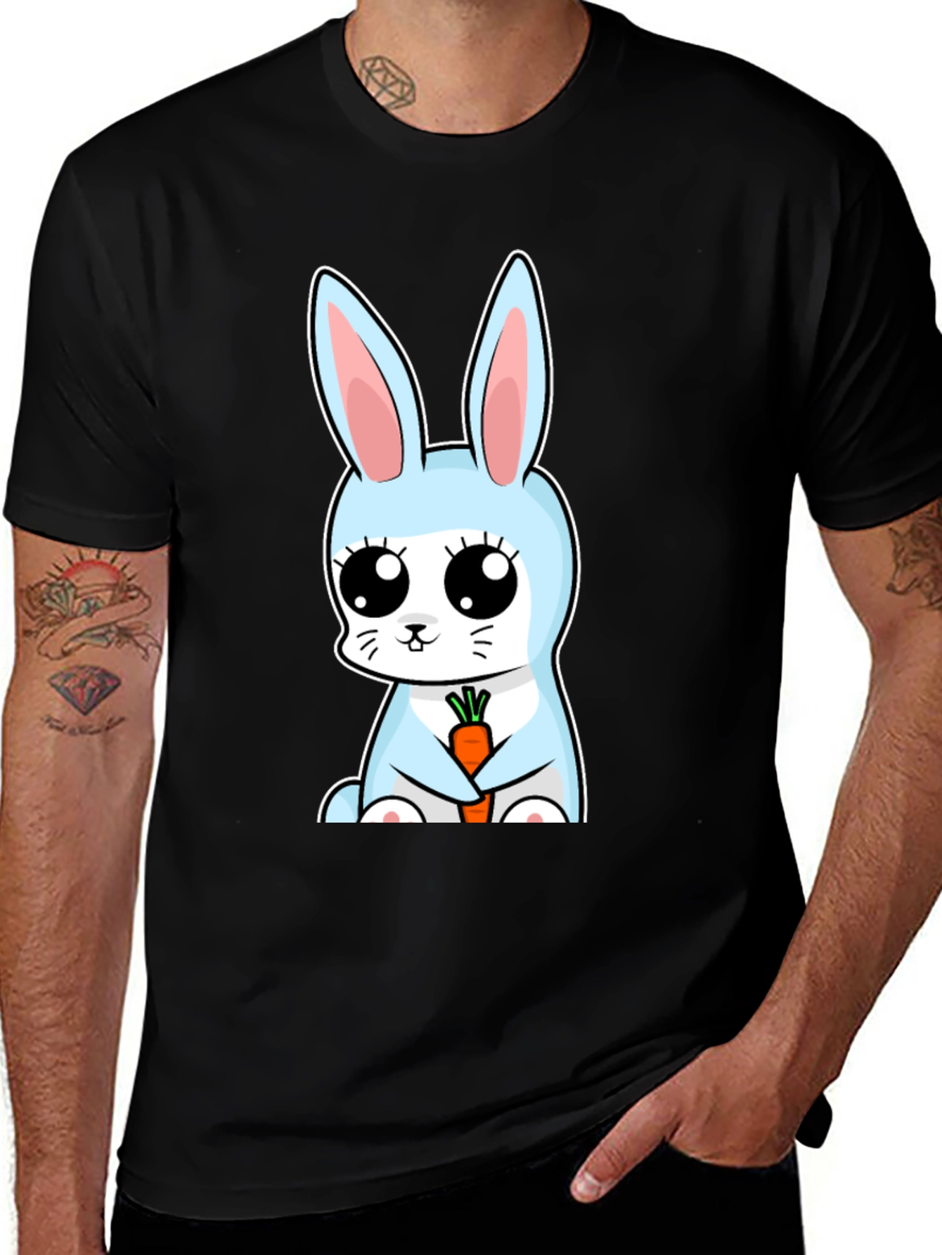 Variant 28 of Cute Bunny Carrot Graphic Tee