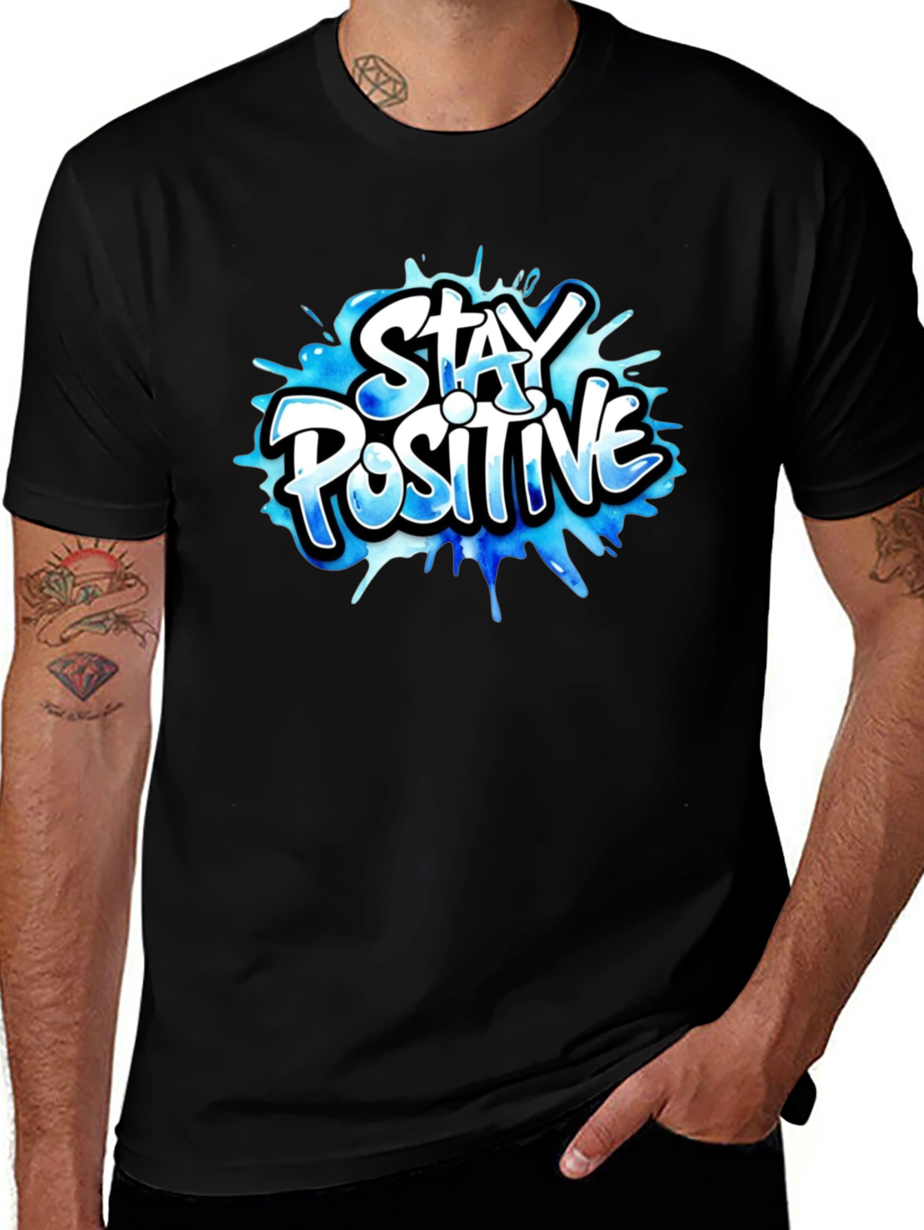 Variant 3 of Stay Positive Graphic Print T-Shirt