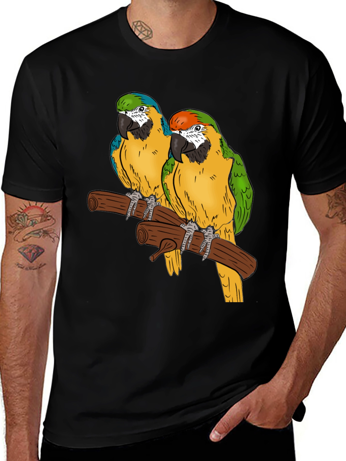 Variant 5 of Parrot Graphic T-Shirt - Tropical Bird Tee
