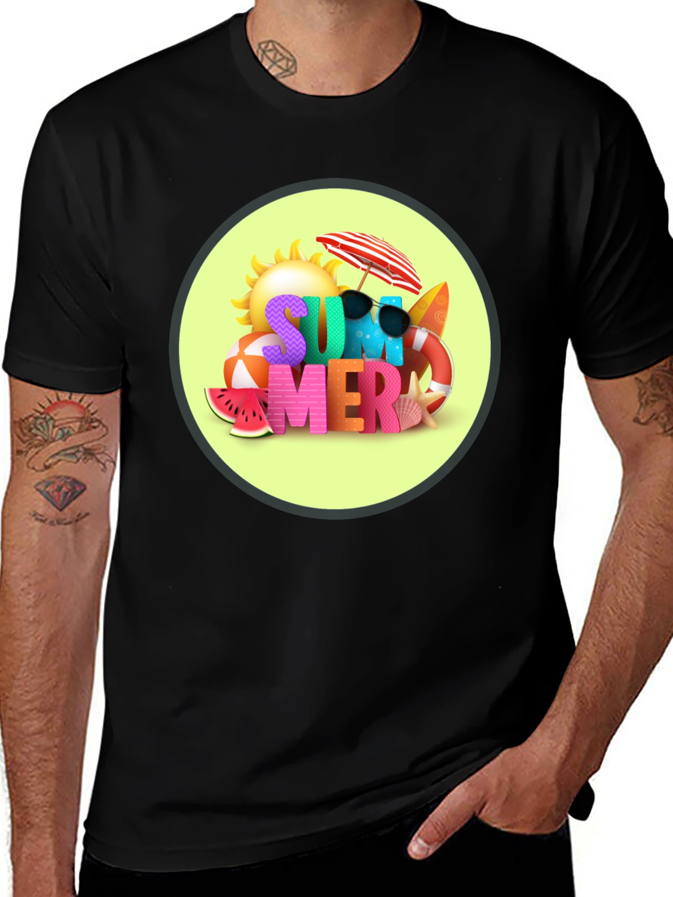 Variant 25 of Summer Vibes Black T-Shirt
