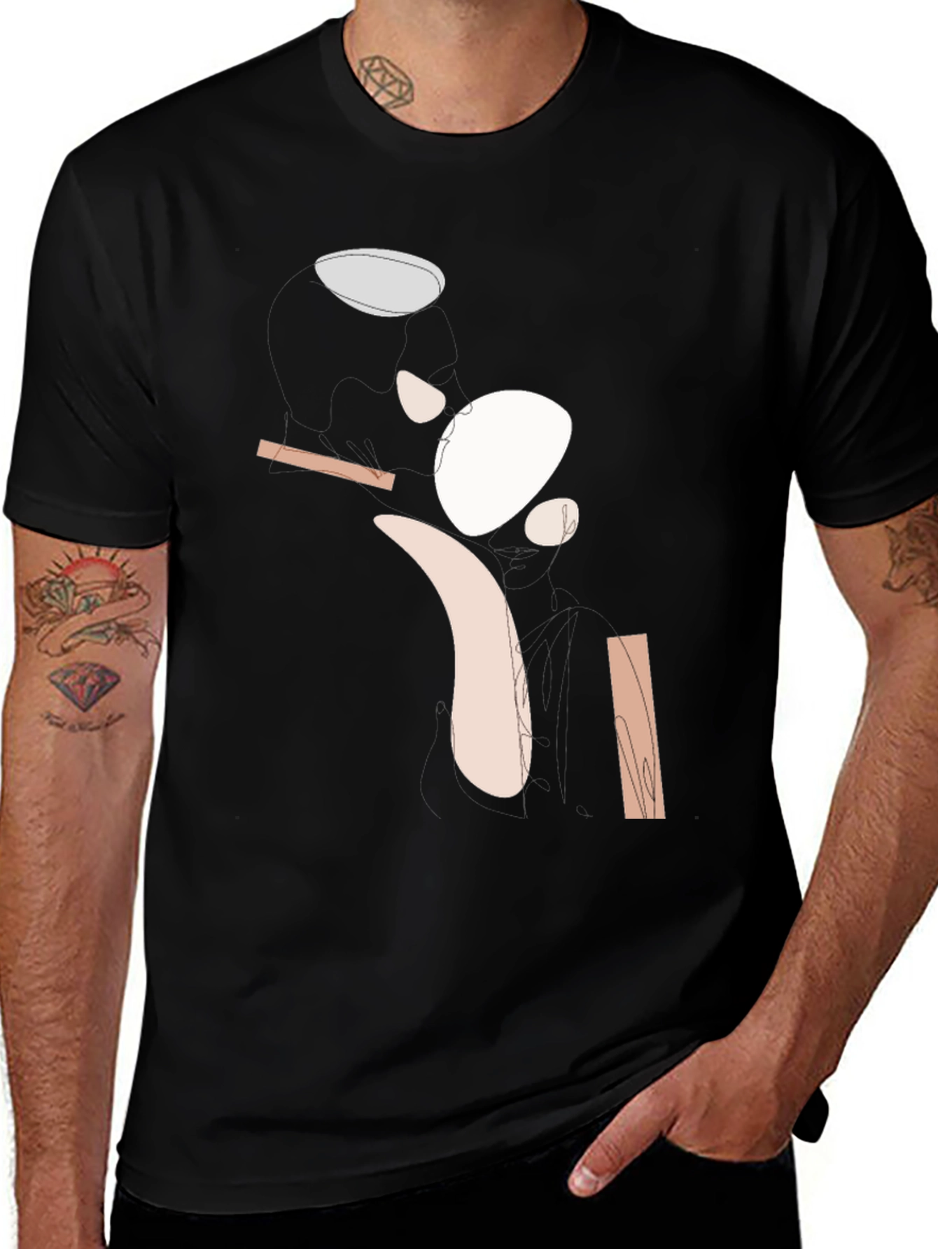 Variant 16 of Abstract Art Black T-Shirt - Modern Casual Tee