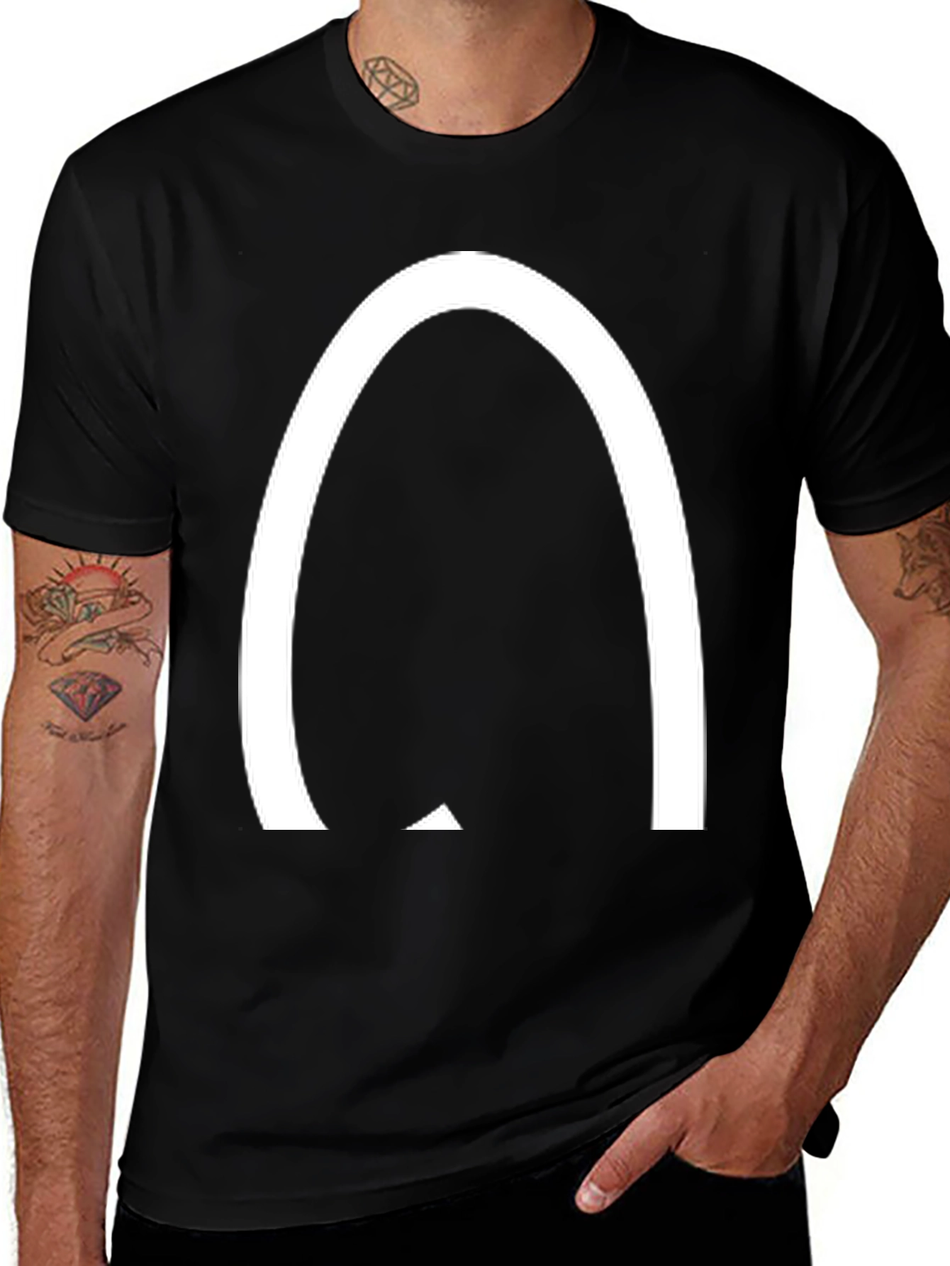 Variant 9 of Arched Logo Black T-Shirt - Casual Style