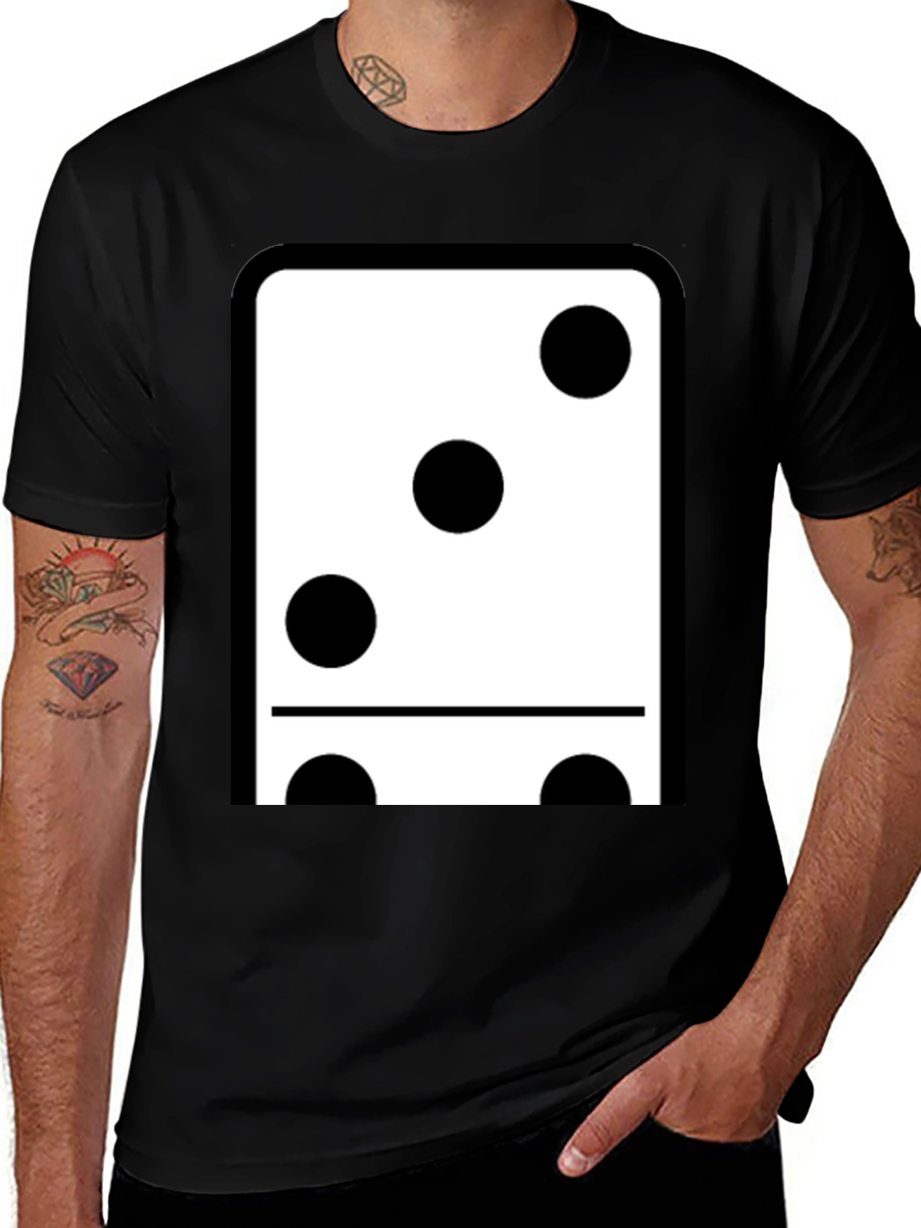 Variant 24 of Domino Three-Two T-Shirt - Classic Game Piece Tee