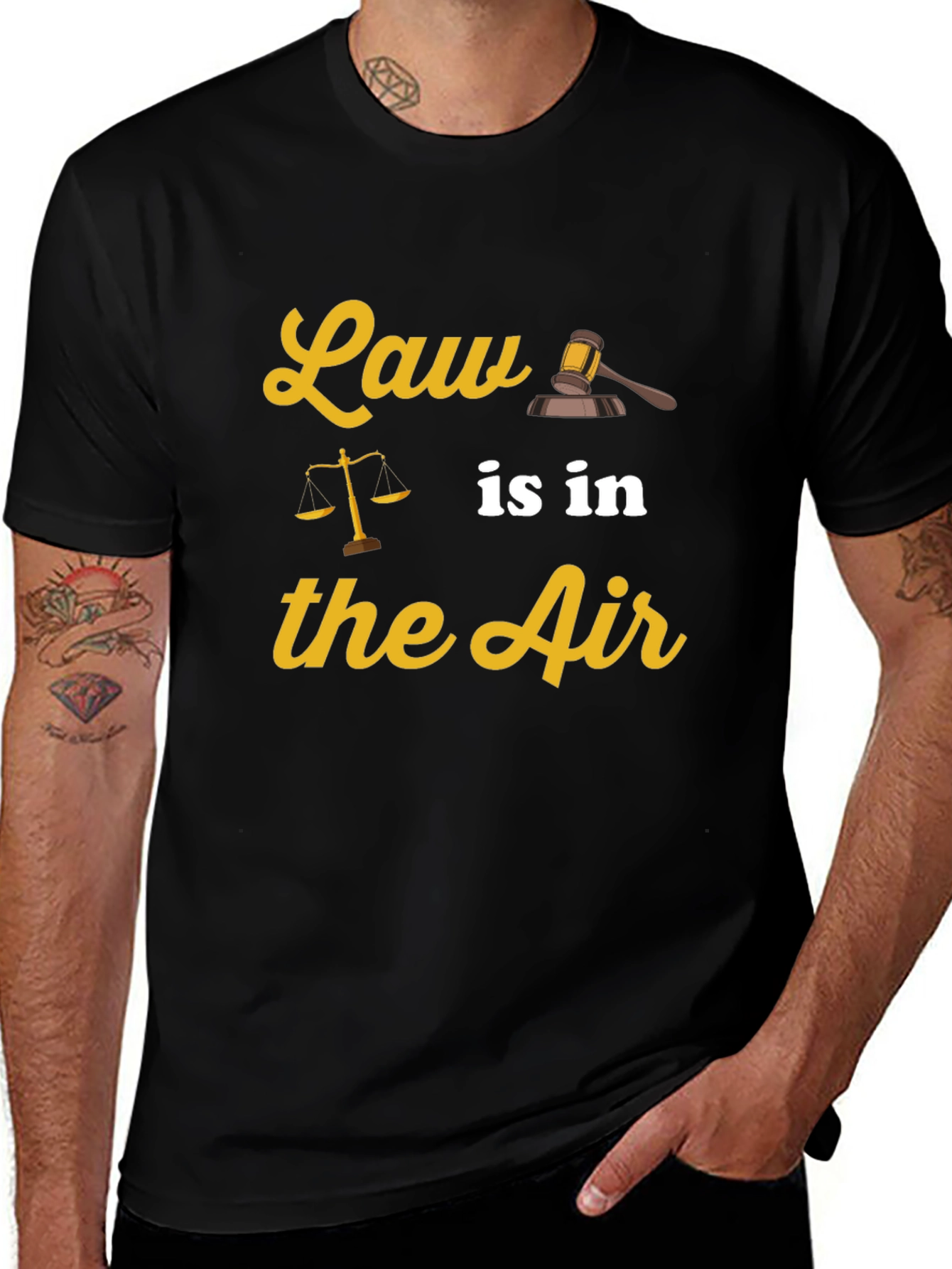 Law is in the Air Black T-Shirt
