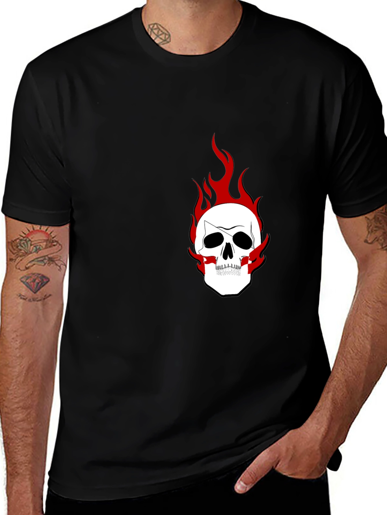 Variant 29 of Men's Black Skull Graphic Tee