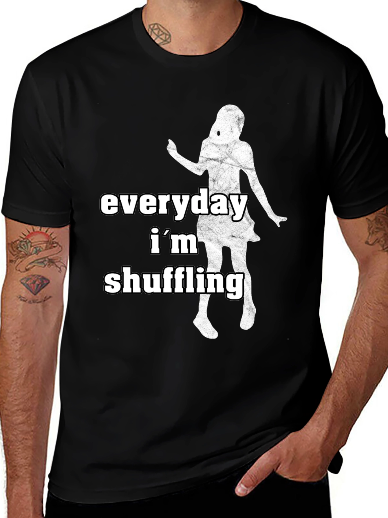 Variant 21 of Everyday I'm Shuffling Black Graphic Tee
