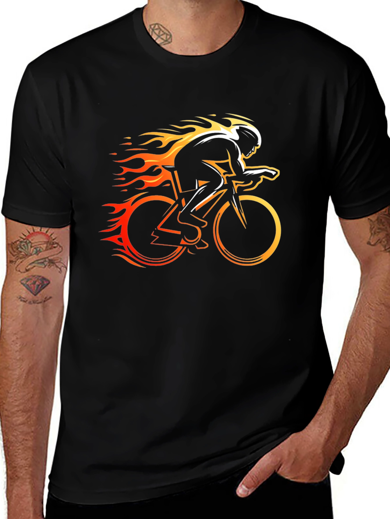 Variant 29 of Burning Speed Cycling T-Shirt - Black
