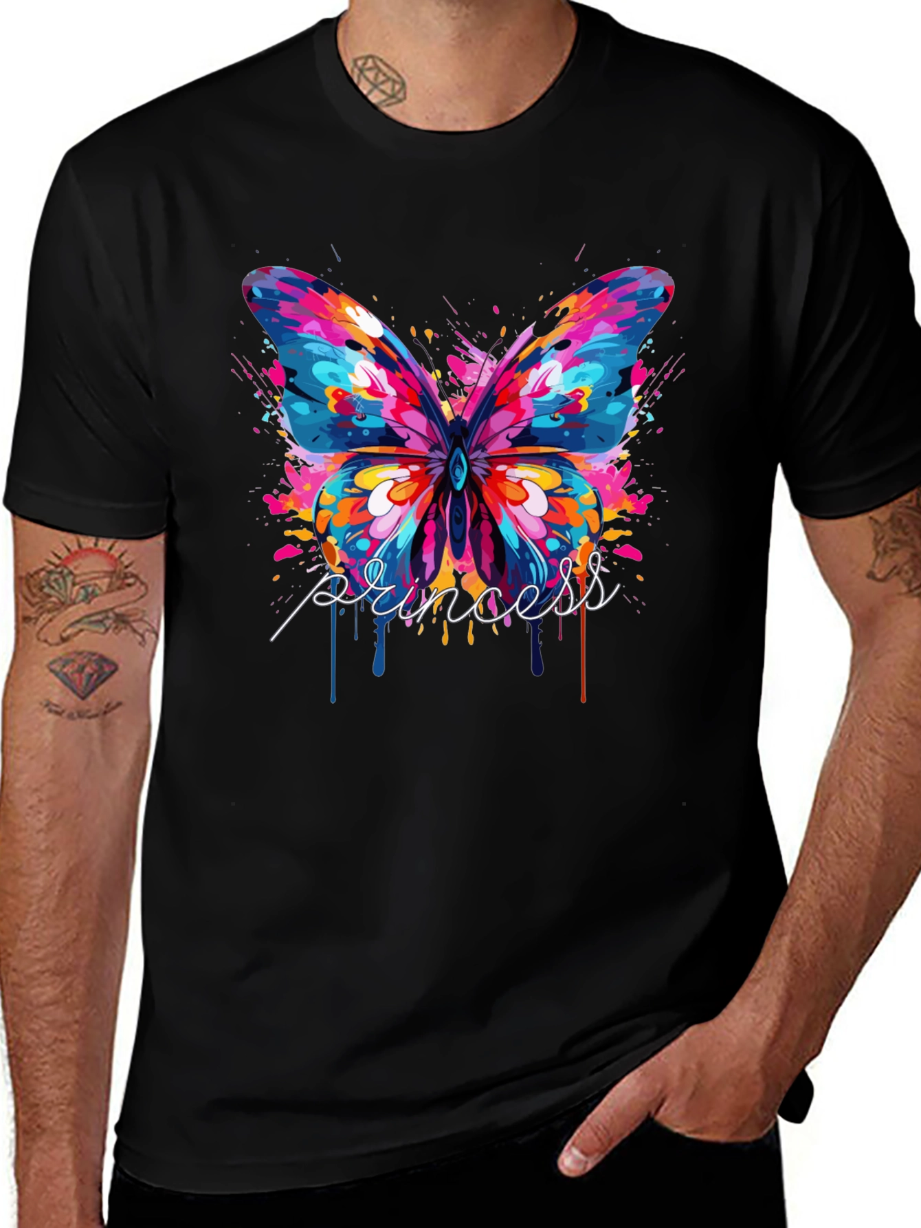 Variant 16 of Princess Butterfly Graphic Tee - Colorful Design