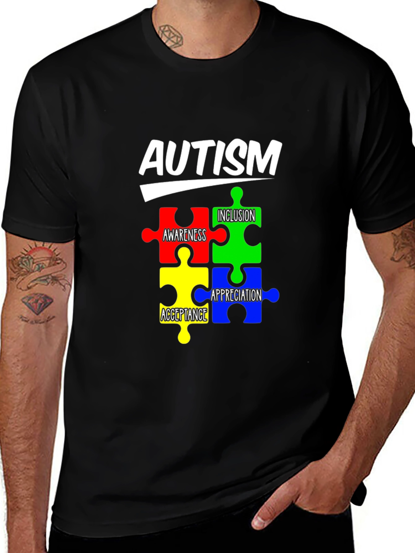 Variant 13 of Autism Awareness Puzzle T-Shirt - Acceptance, Inclusion