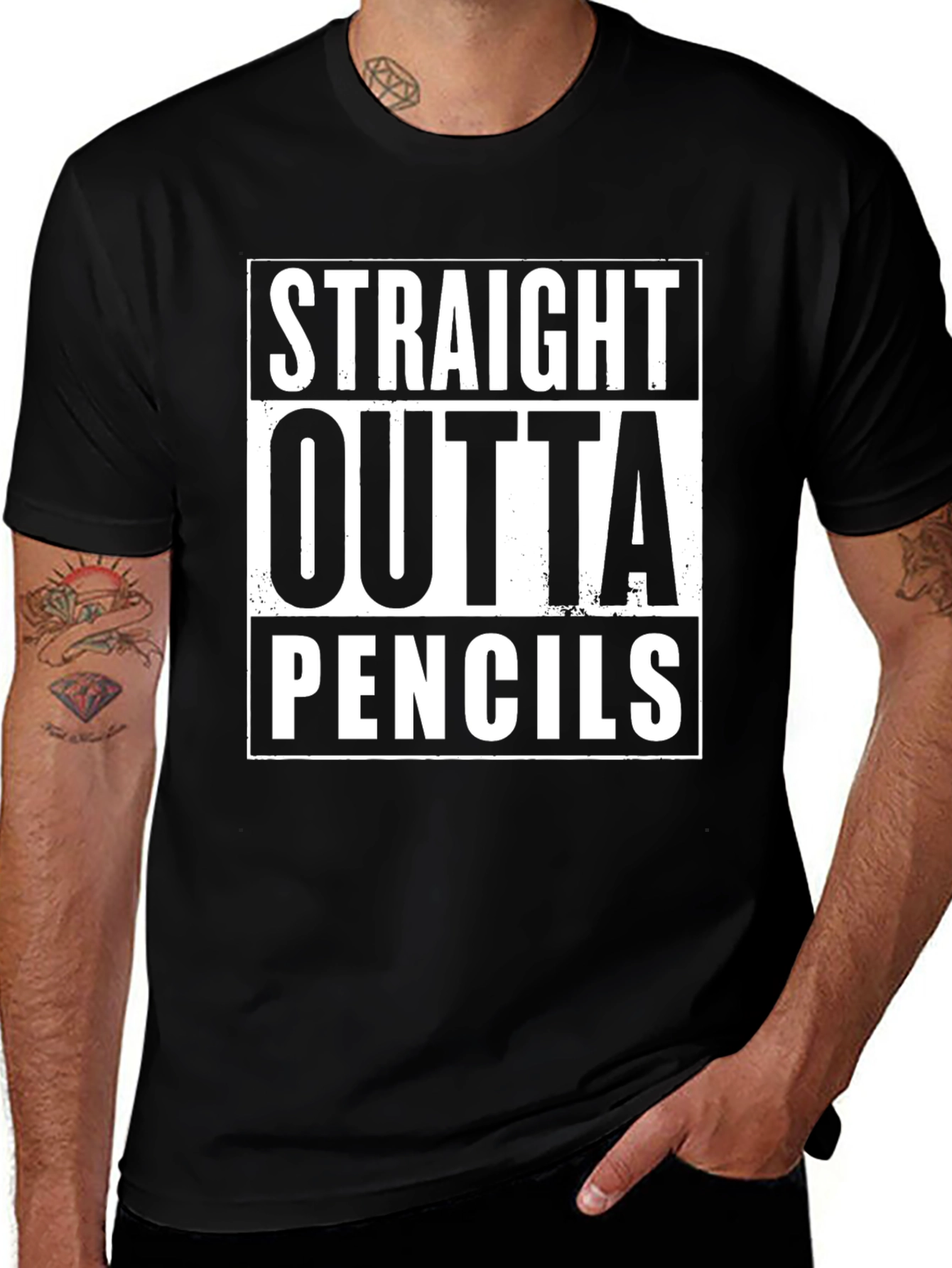 Straight Outta Pencils T-Shirt - Funny Student Tee