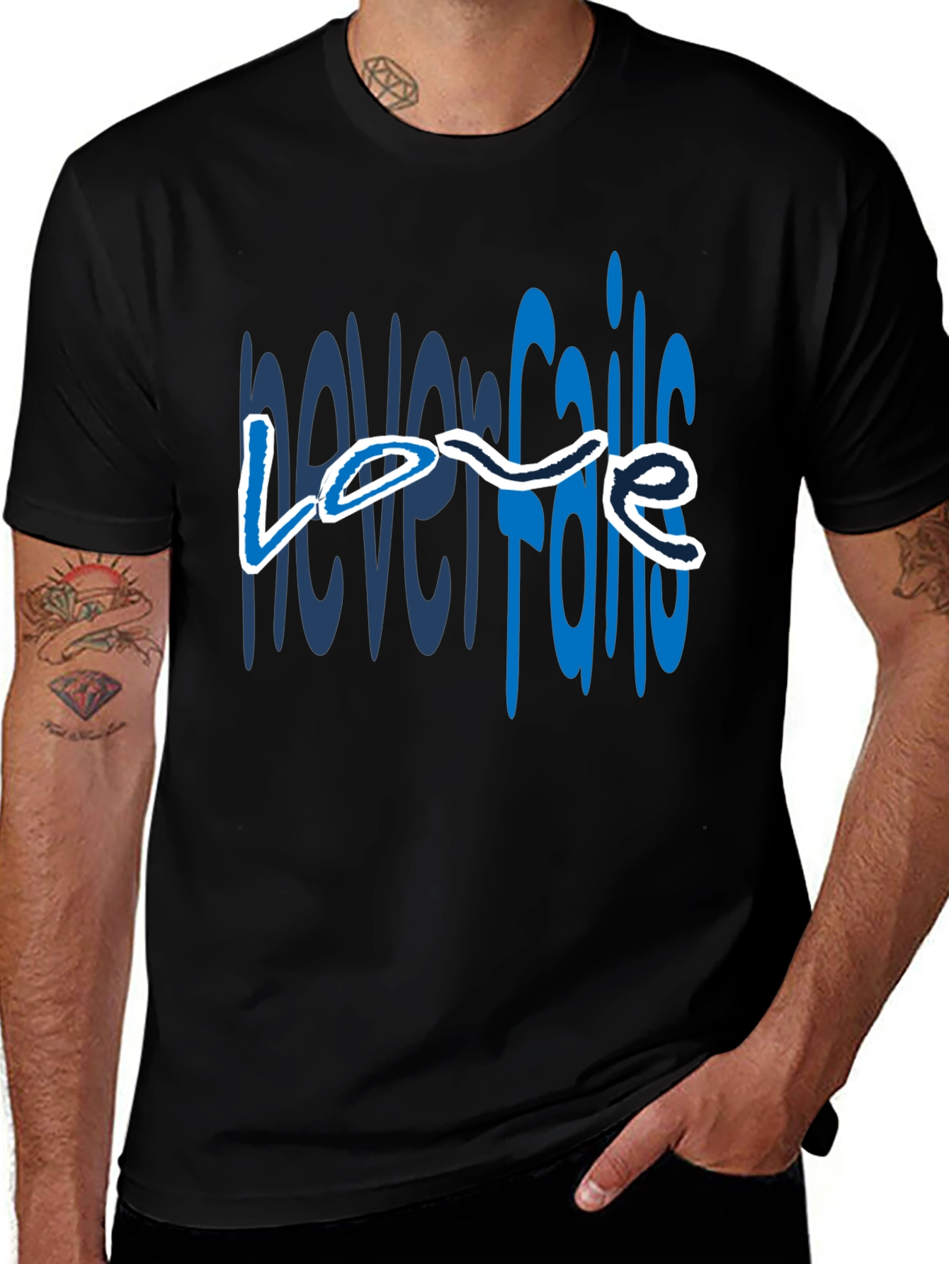 Variant 25 of Love Never Fails Graphic Tee - Black