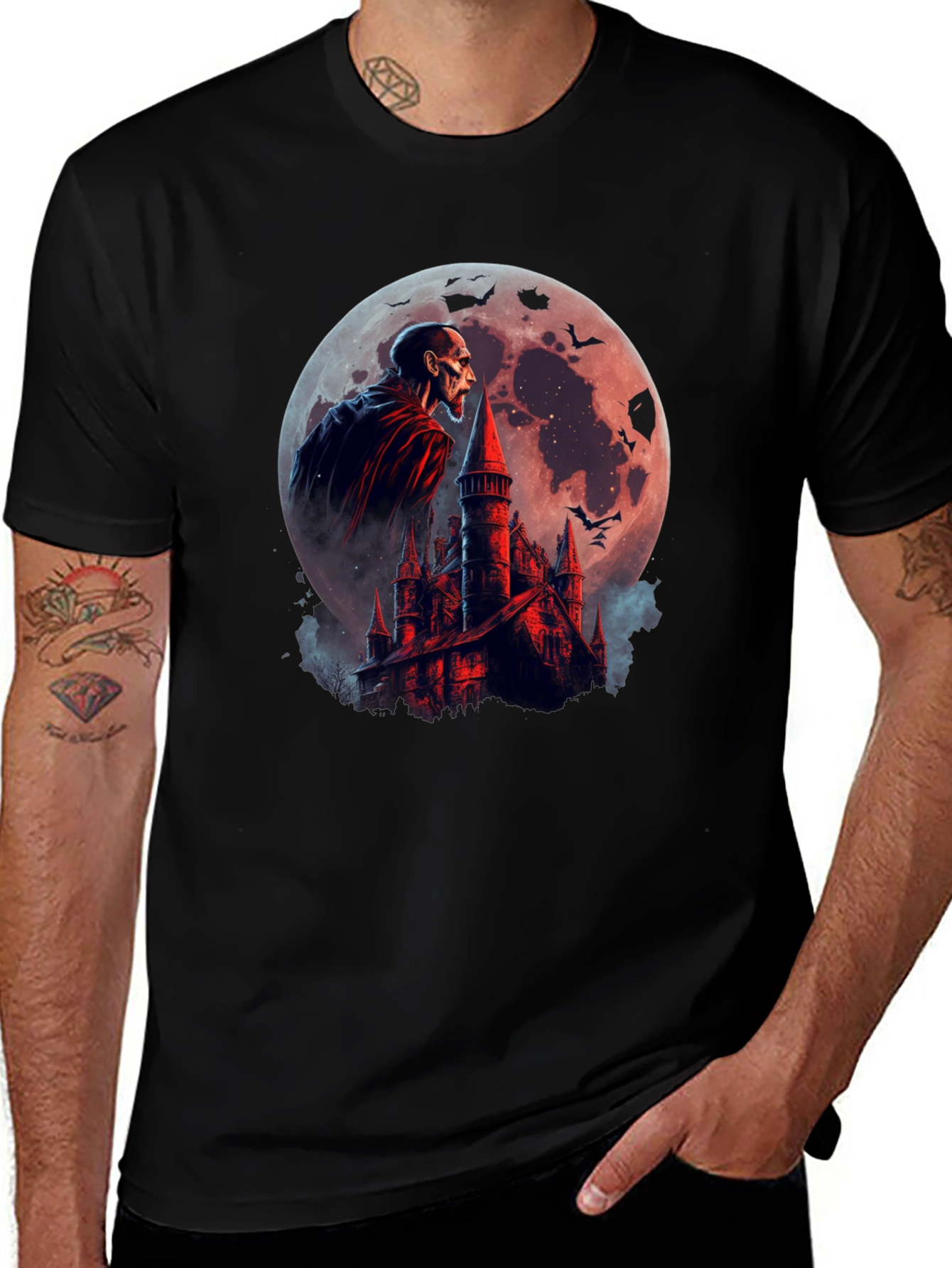 Variant 11 of Vampire Castle T-Shirt - Gothic Horror Graphic Tee