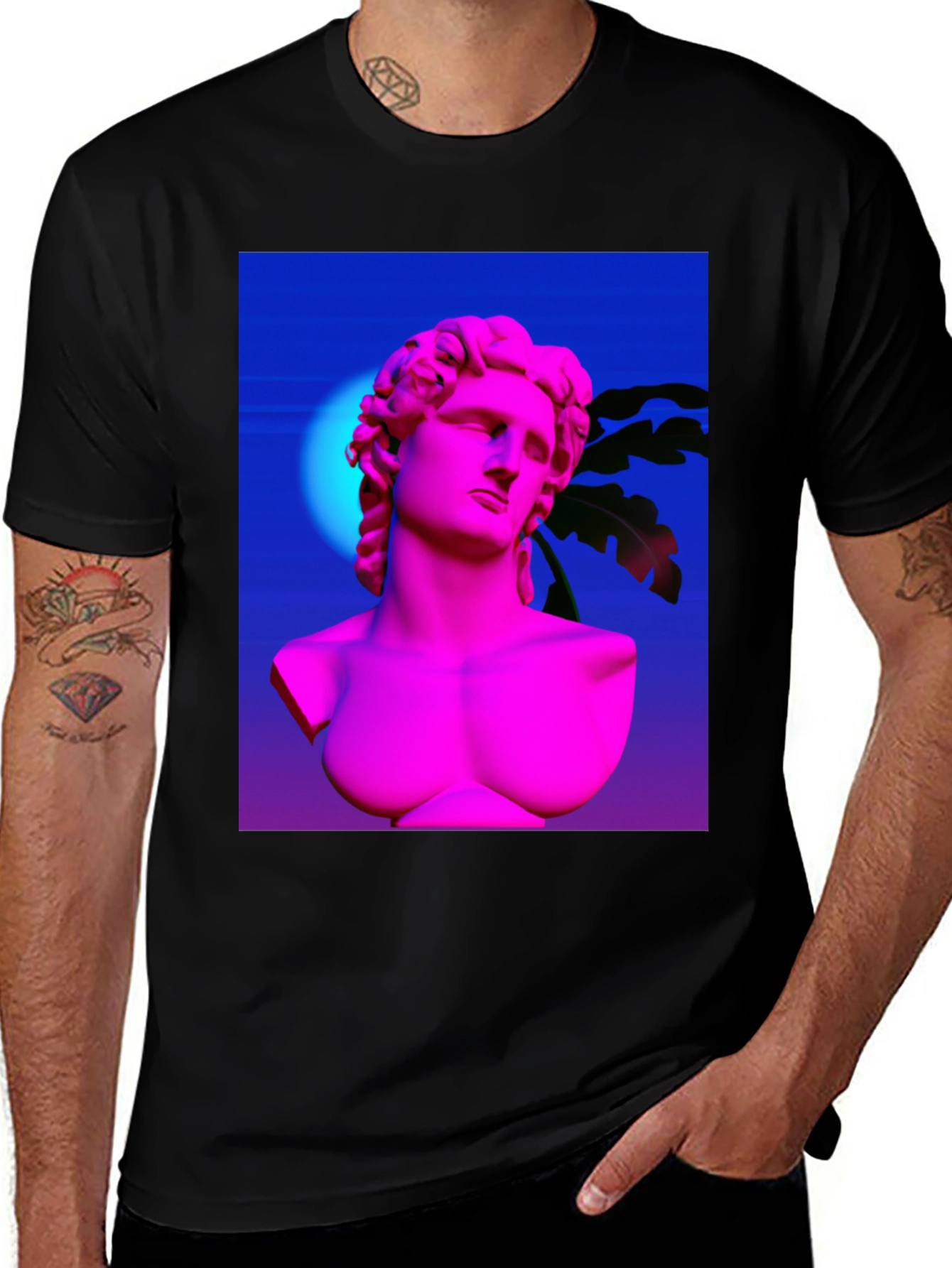 Variant 21 of Vaporwave Statue Graphic Tee - Trendy Aesthetic Shirt