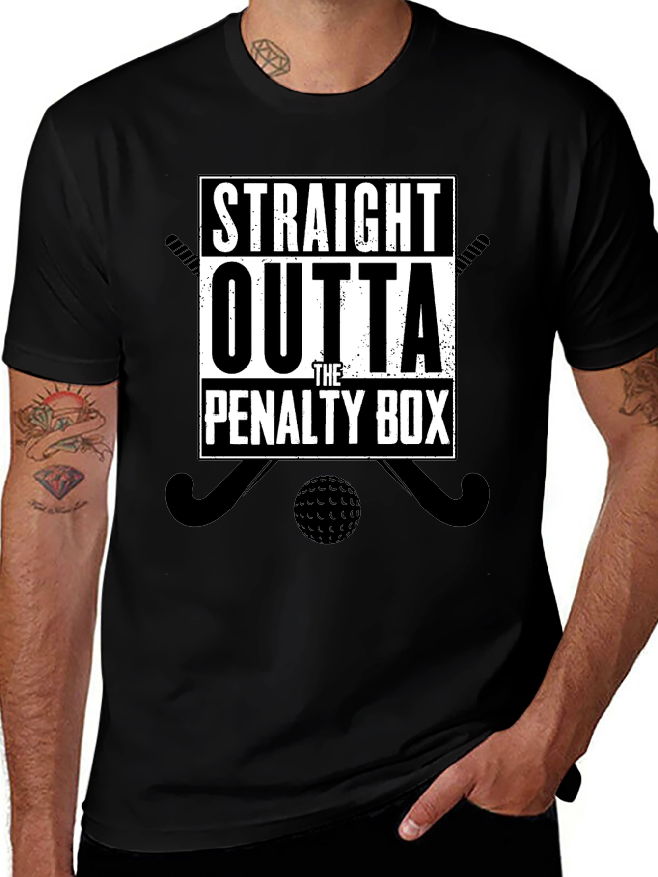 Variant 19 of Straight Outta the Penalty Box Hockey T-Shirt