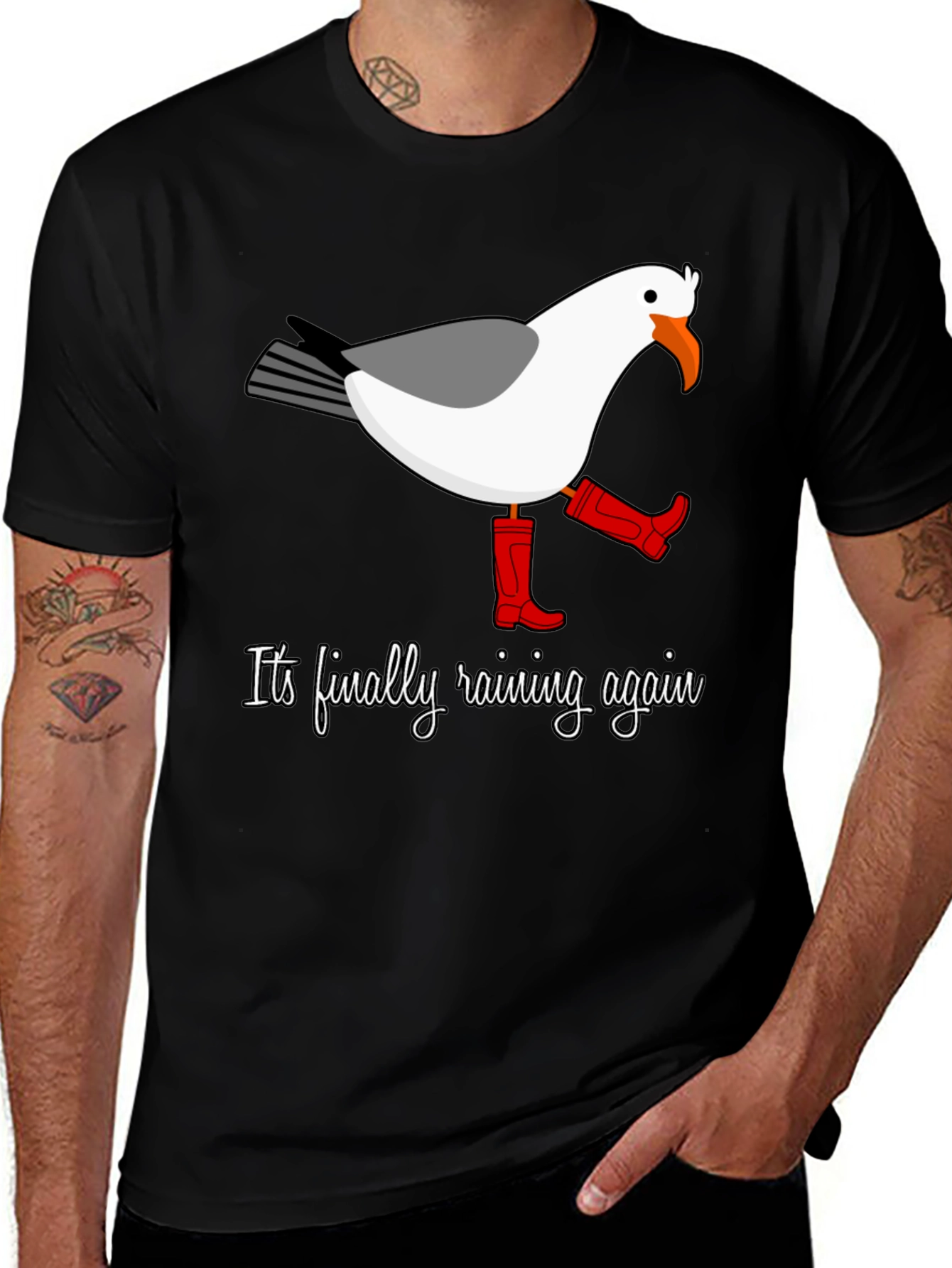 Variant 6 of Funny Rainy Day Seagull T-Shirt