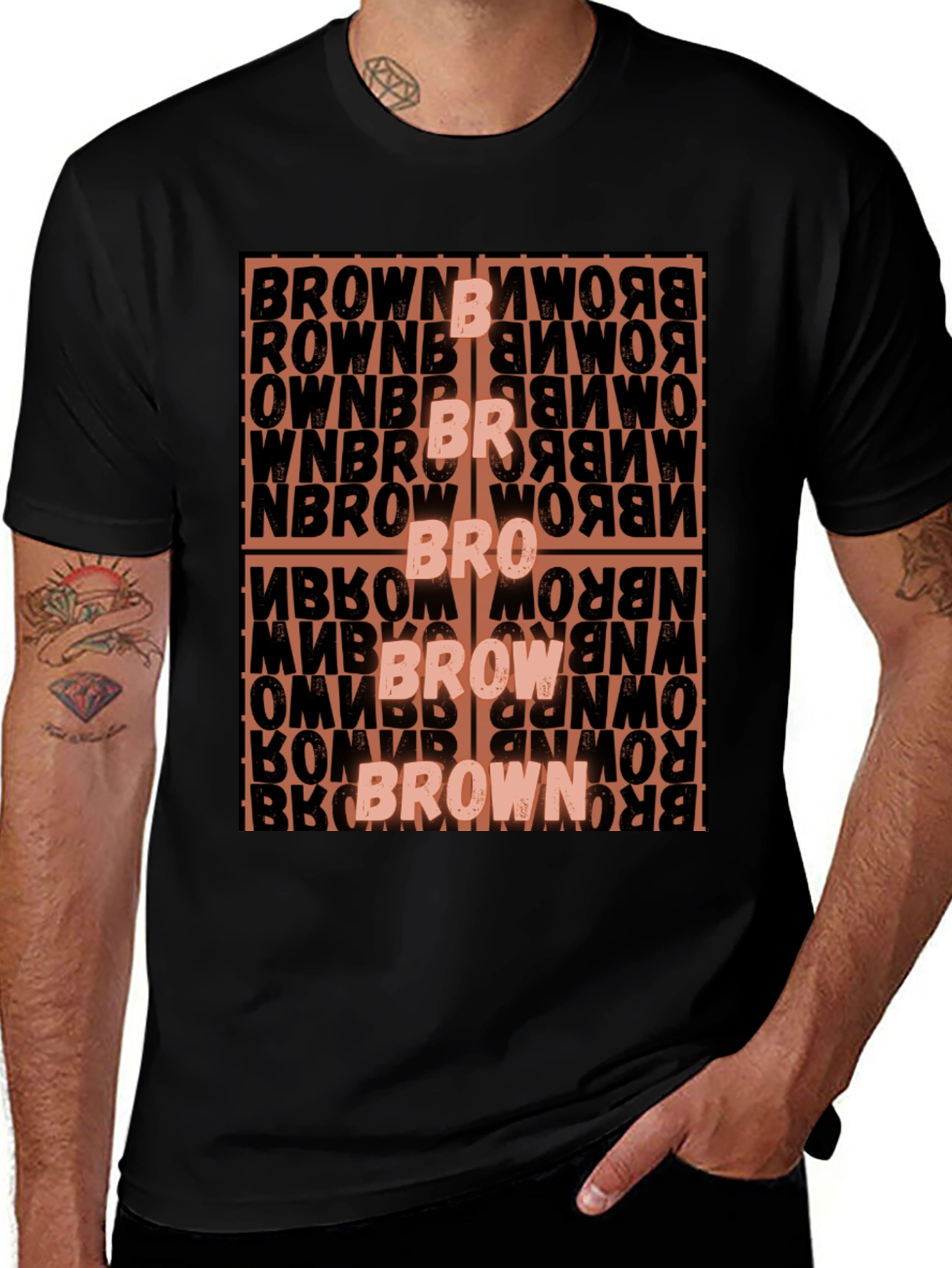 Variant 6 of Retro Brown Wordplay Graphic Tee - Novelty Print Shirt