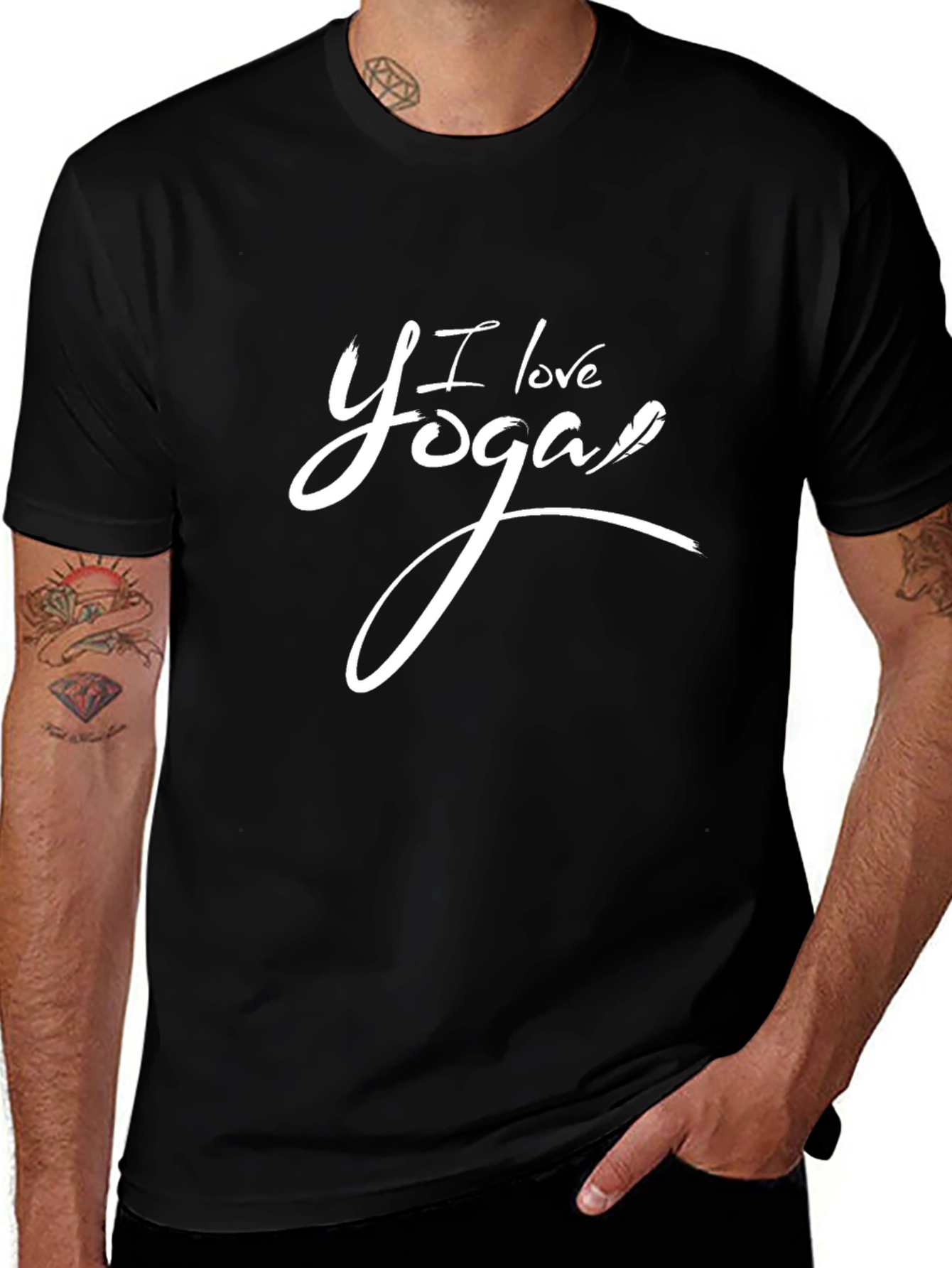 Variant 17 of I Love Yoga Black T-Shirt