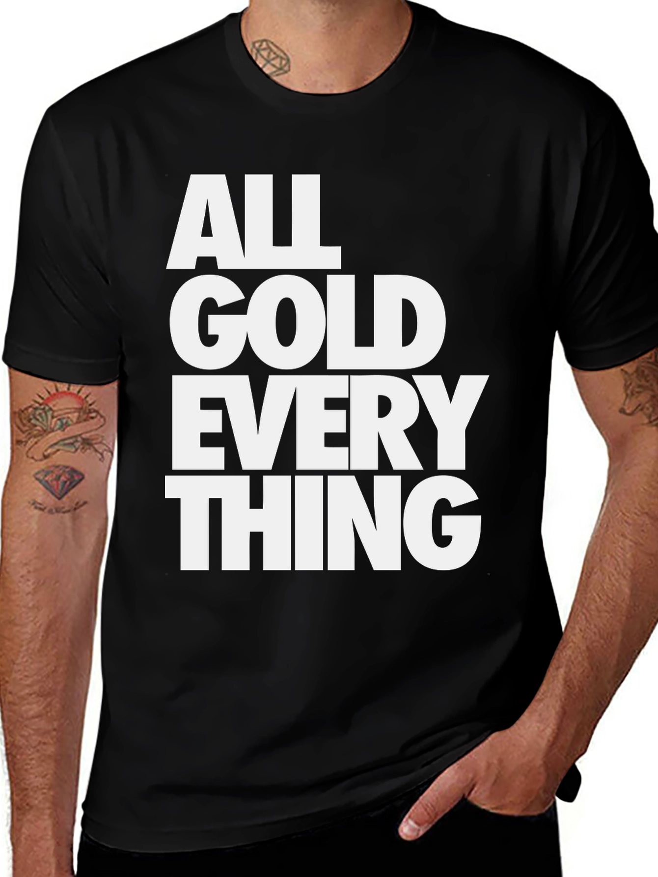 Variant 8 of All Gold Everything Graphic Tee - Black