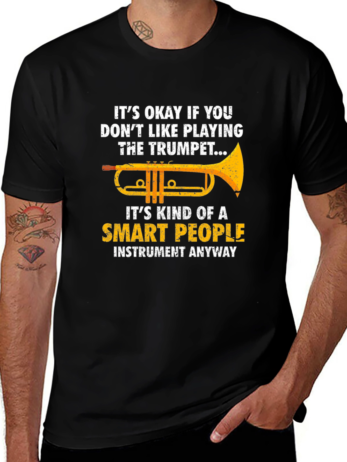 Variant 6 of Funny Trumpet Player T-Shirt - Smart People Instrument
