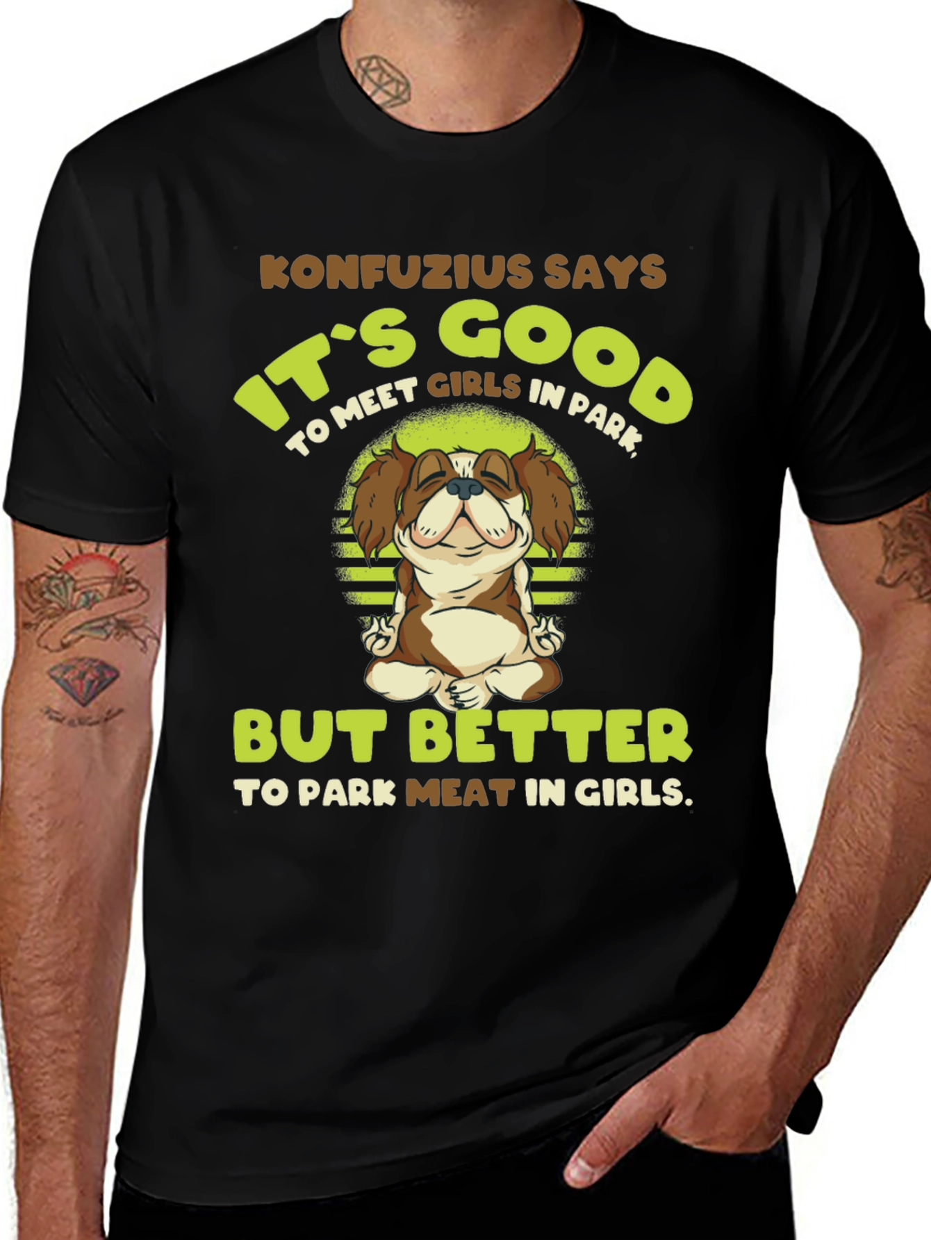 Variant 23 of Konfucius Says Funny Graphic T-Shirt