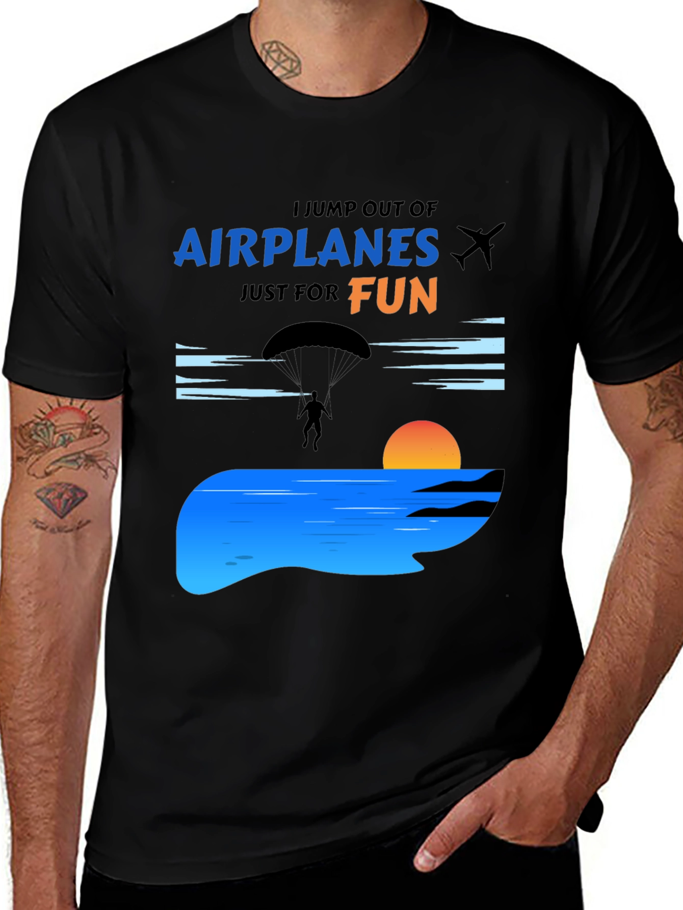 Skydiving T-Shirt - I Jump Out Of Airplanes Just For Fun