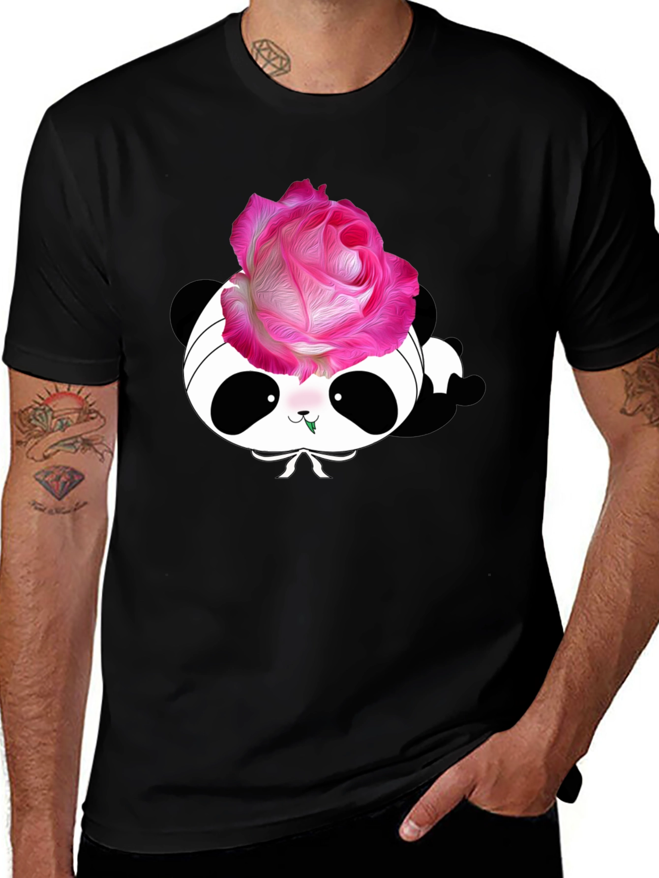 Variant 4 of Panda Rose T-Shirt - Stylish Graphic Tee