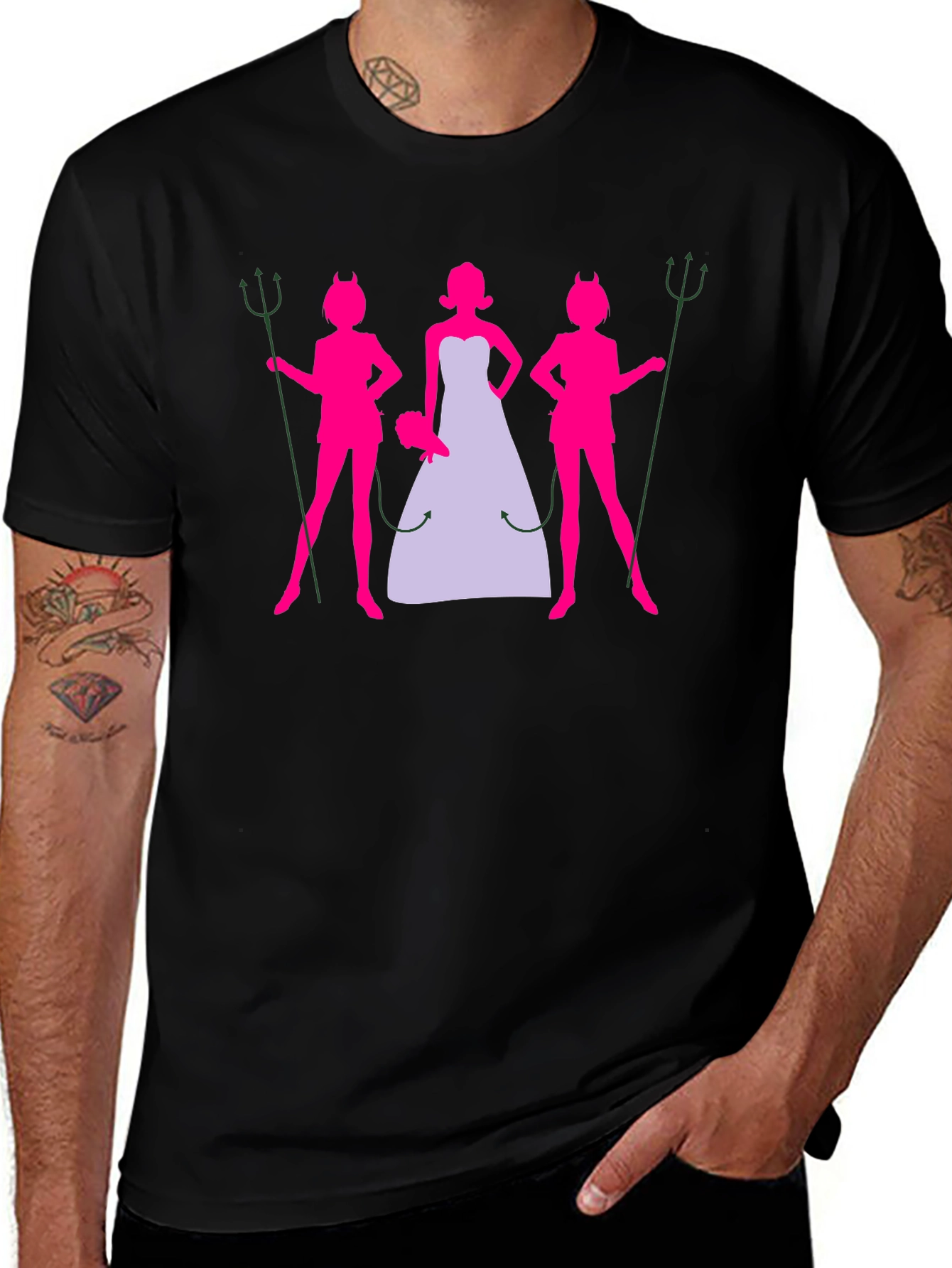 Variant 24 of Bride and Devil Bridesmaids Graphic T-Shirt