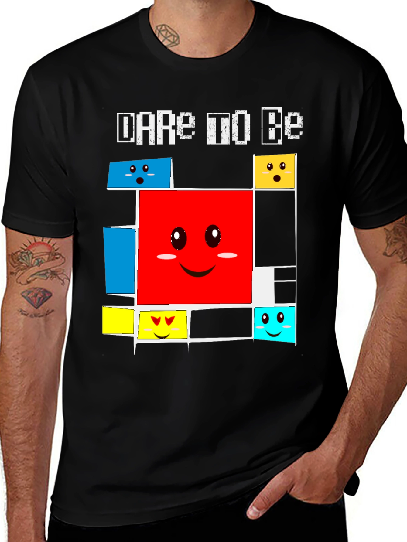 Dare To Be Square T-Shirt, Black