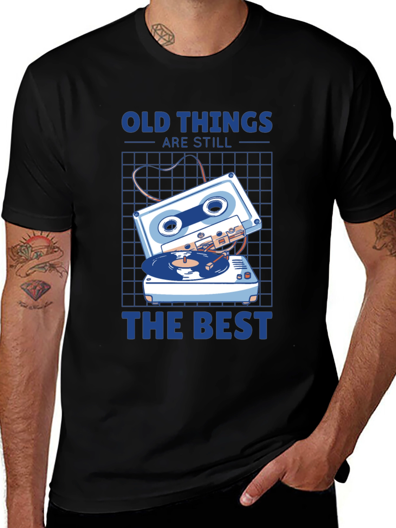Retro Cassette Tape & Record Player T-Shirt