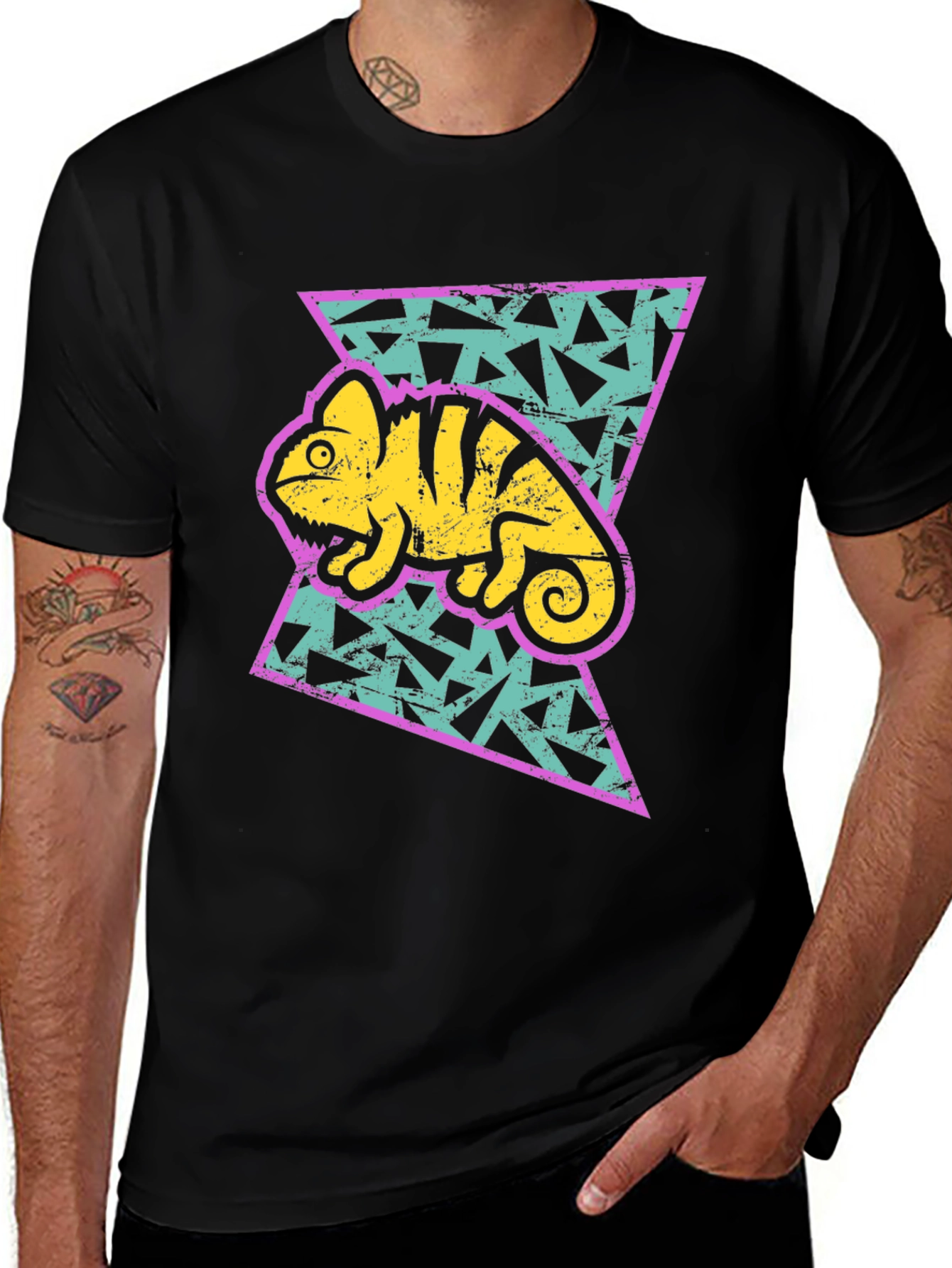 Variant 12 of Retro Chameleon T-Shirt - 90s Style Graphic Tee