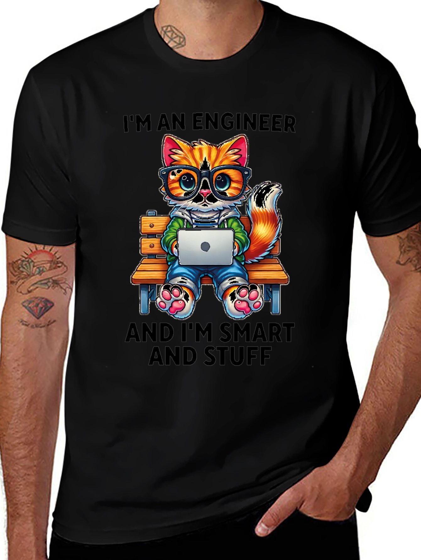 Variant 10 of Engineer Cat T-Shirt: Smart and Stylish Tee
