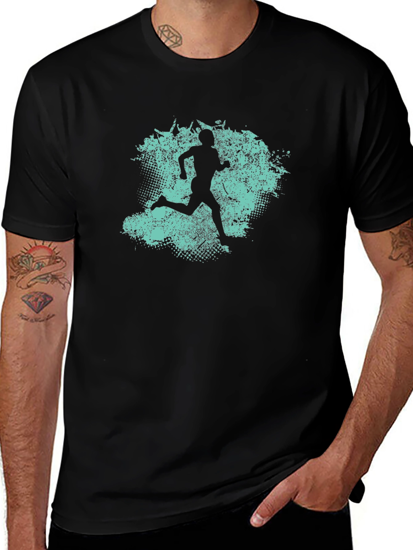 Variant 11 of Runner Silhouette Tee - Black Graphic T-Shirt