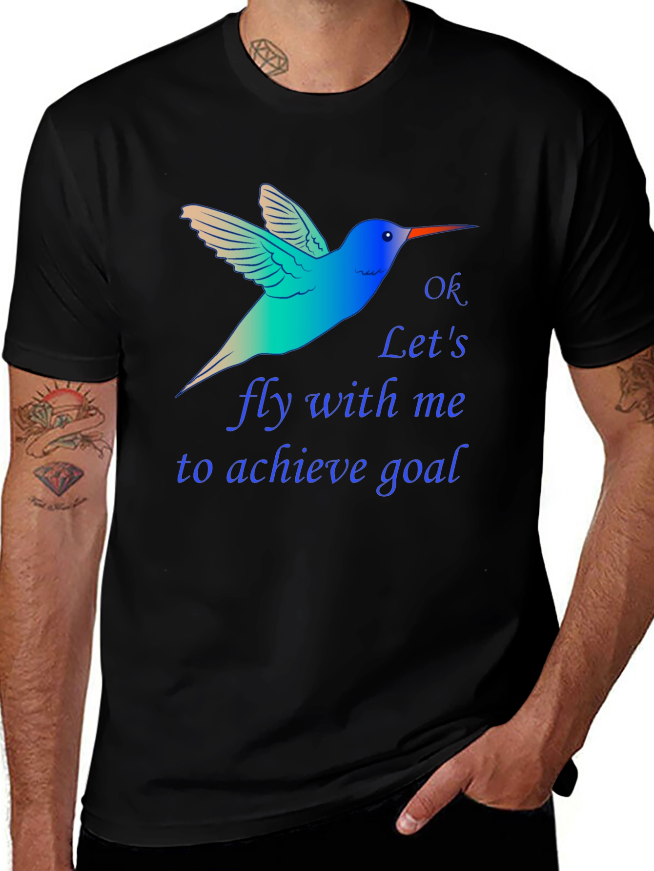 Hummingbird Graphic T-Shirt - Achieve Goals Style