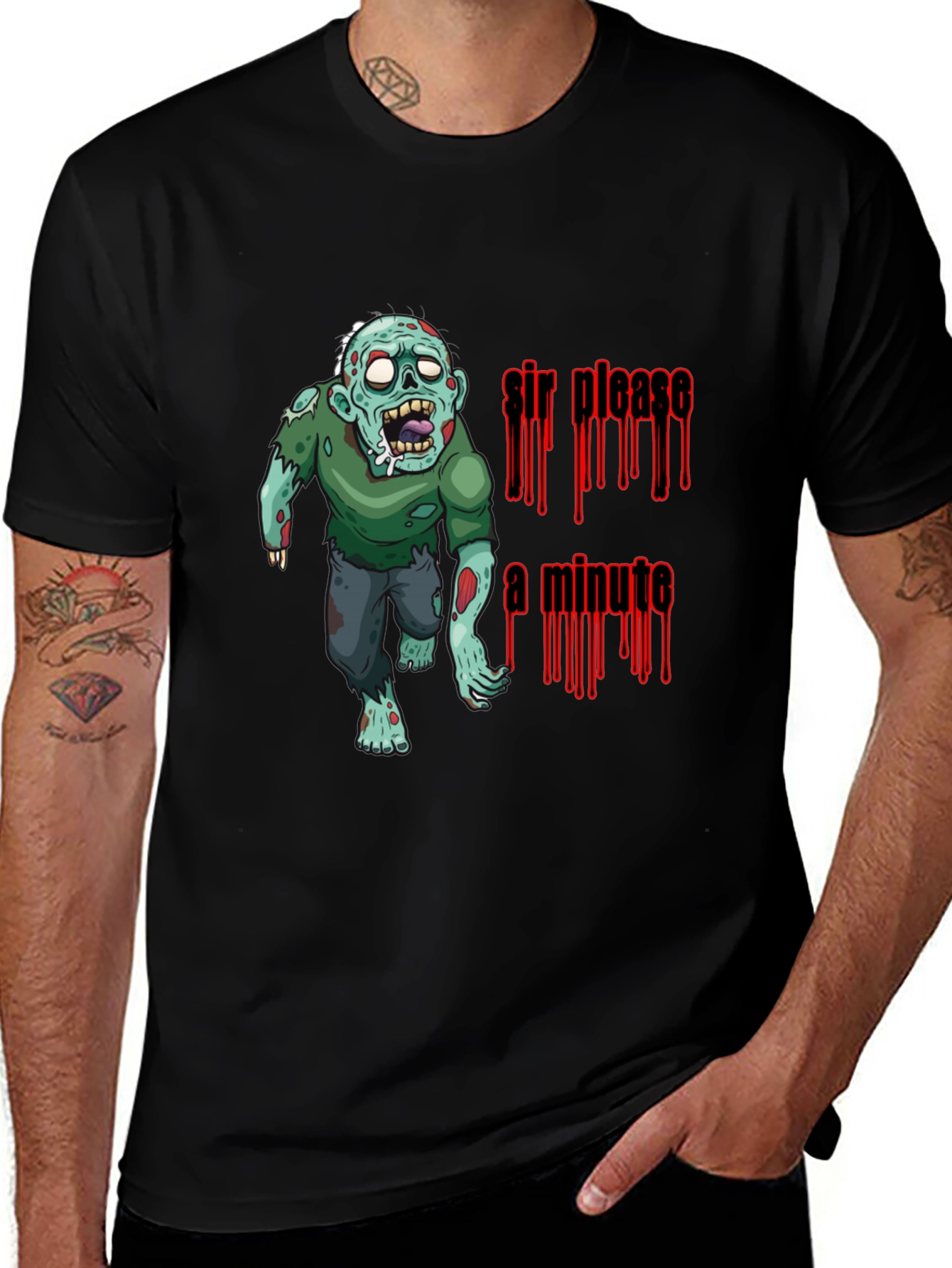 Variant 30 of Zombie "Sir, Please a Minute" Graphic T-Shirt