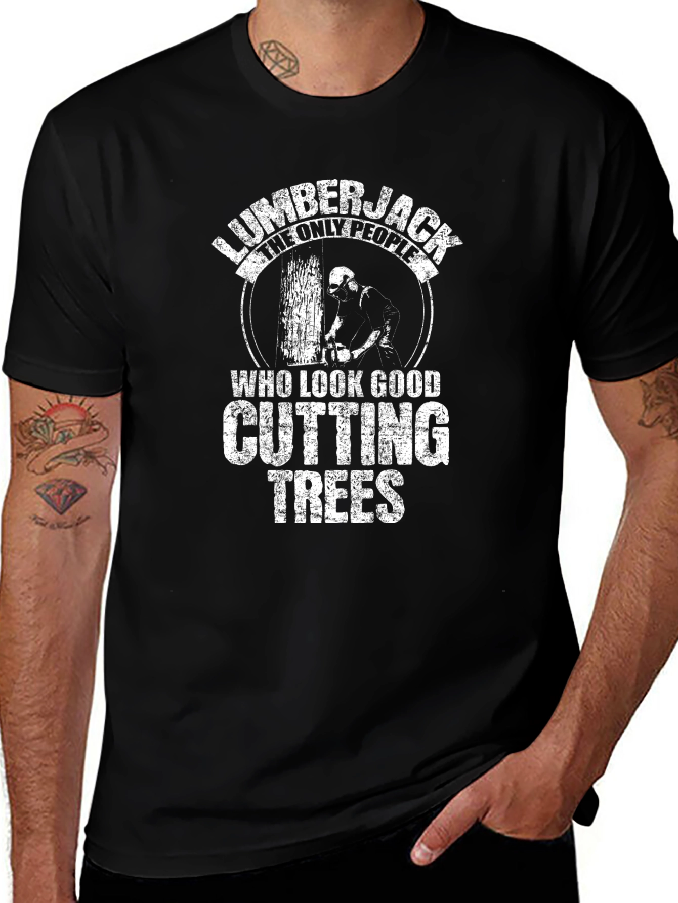 Variant 14 of Lumberjack T-Shirt - Cutting Trees Design