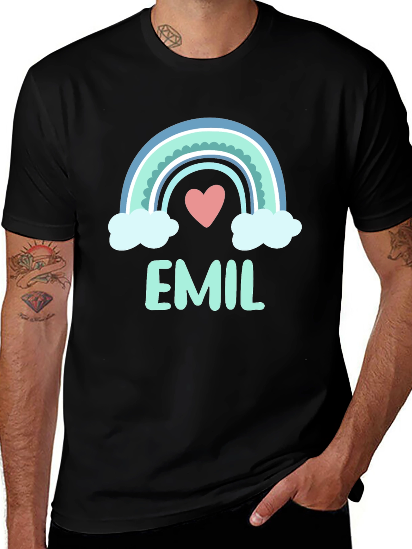 Variant 7 of Emil Rainbow Heart T-Shirt