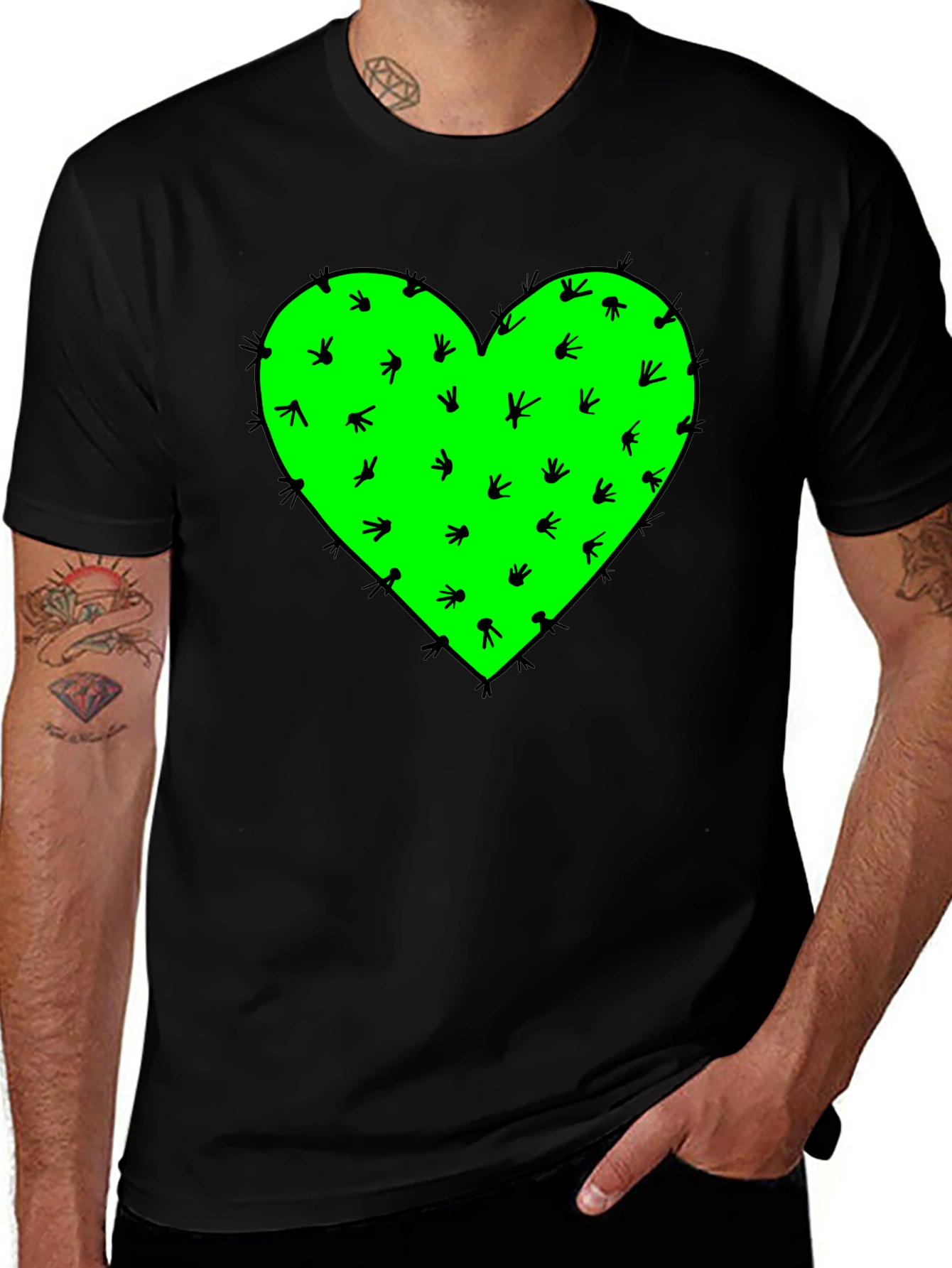 Variant 20 of Cactus Heart Graphic Tee - Prickly Love Shirt